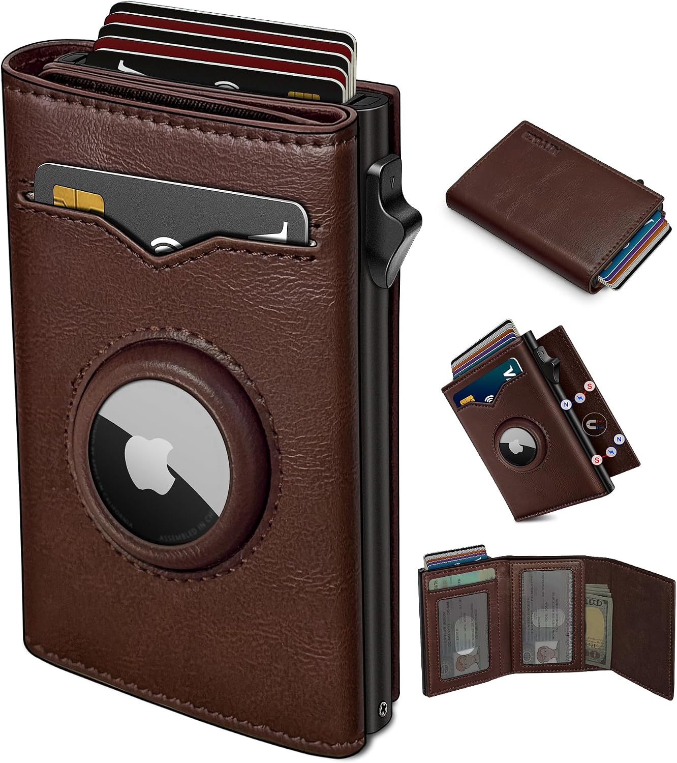 BILLETERA PARA HOMBRE MIYOZI CON RANURA PARA AIRTAG Y BLOQUEO RFID - 1