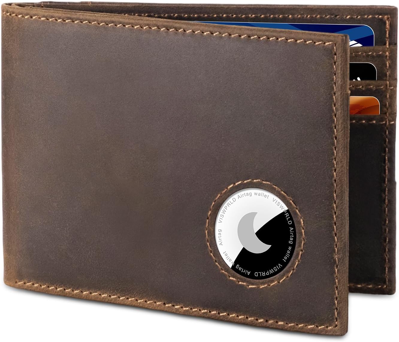 BILLETERA PARA HOMBRE VISWORLD DE CUERO FULL-GRAIN CON PORTA AIRTAG - 1