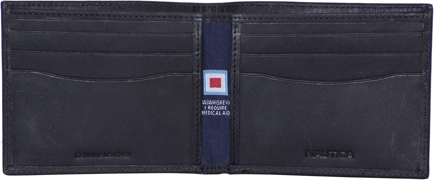 BILLETERA PARA HOMBRE NAUTICA BIFOLD DE CUERO CON BLOQUEO RFID - 2