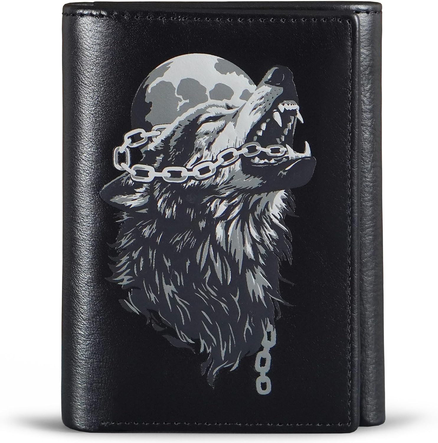 BILLETERA TRIFOLD PARA HOMBRE SKNEEPHATE CUERO CON BLOQUEO RFID NEGRA - 1