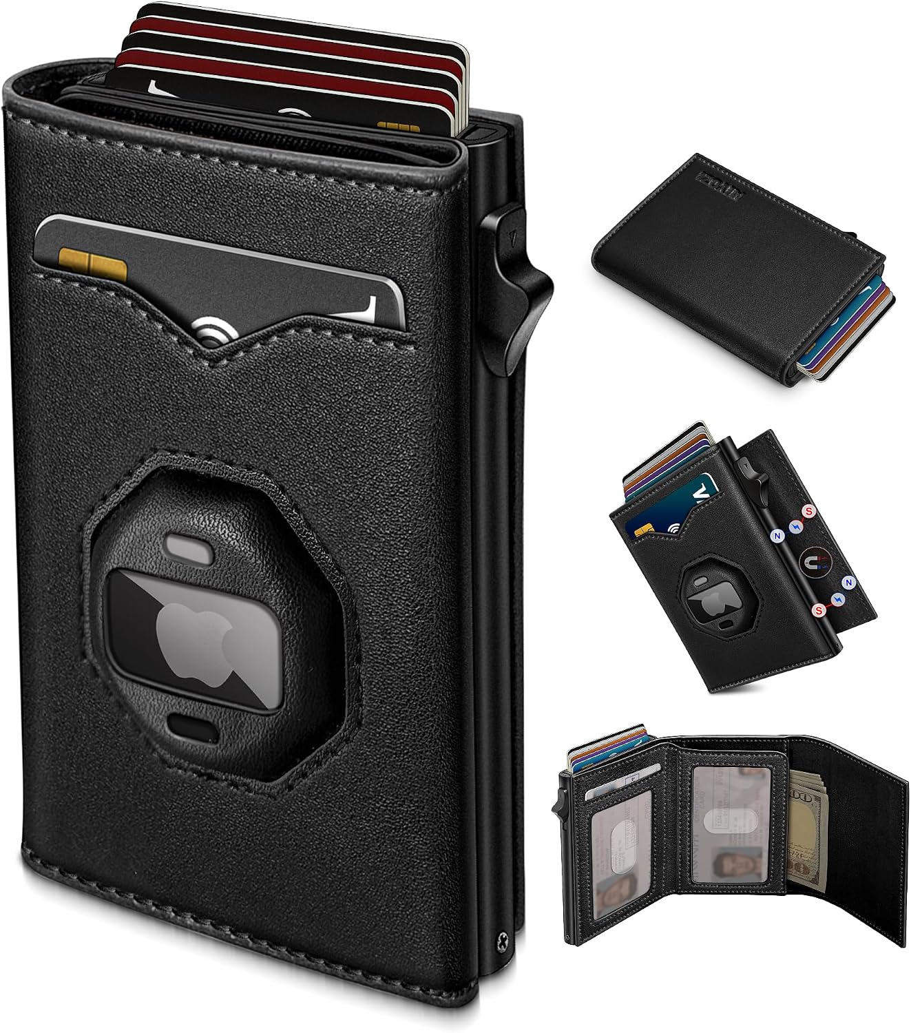 BILLETERA PARA HOMBRE MIYOZI CON BLOQUEO RFID Y SOPORTE PARA AIRTAG - 1