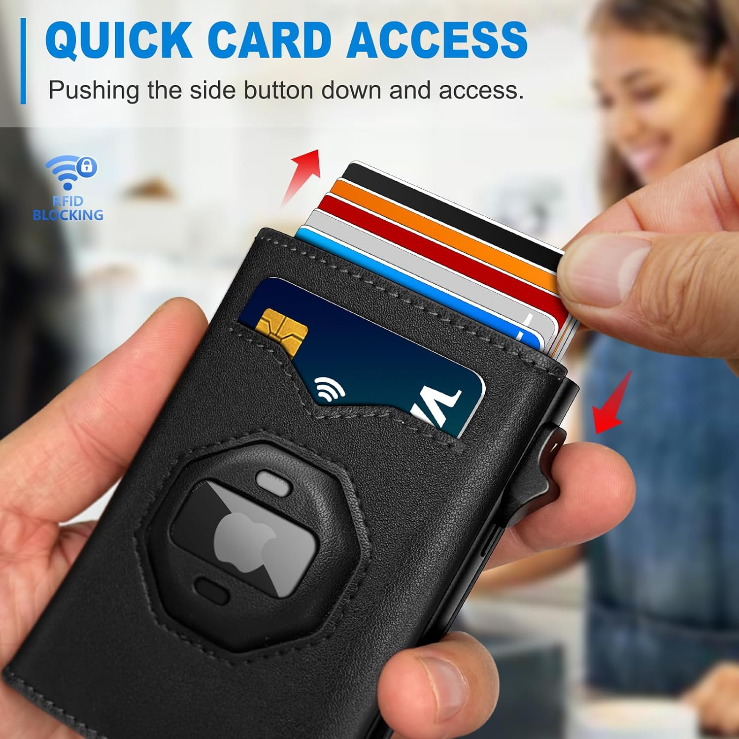 BILLETERA PARA HOMBRE MIYOZI CON BLOQUEO RFID Y SOPORTE PARA AIRTAG - 5