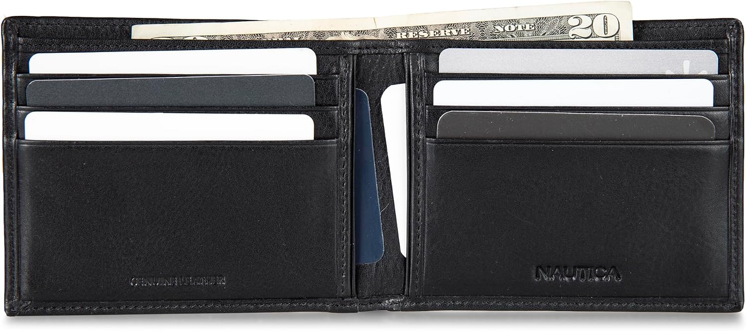 BILLETERA PARA HOMBRE NAUTICA BIFOLD DE CUERO CON BLOQUEO RFID - 4