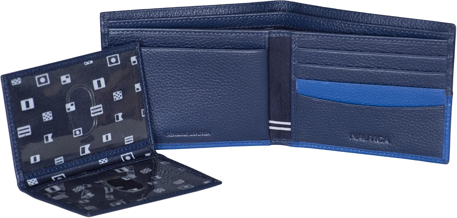 BILLETERA PARA HOMBRE NAUTICA BIFOLD DE CUERO CON BLOQUEO RFID - 4