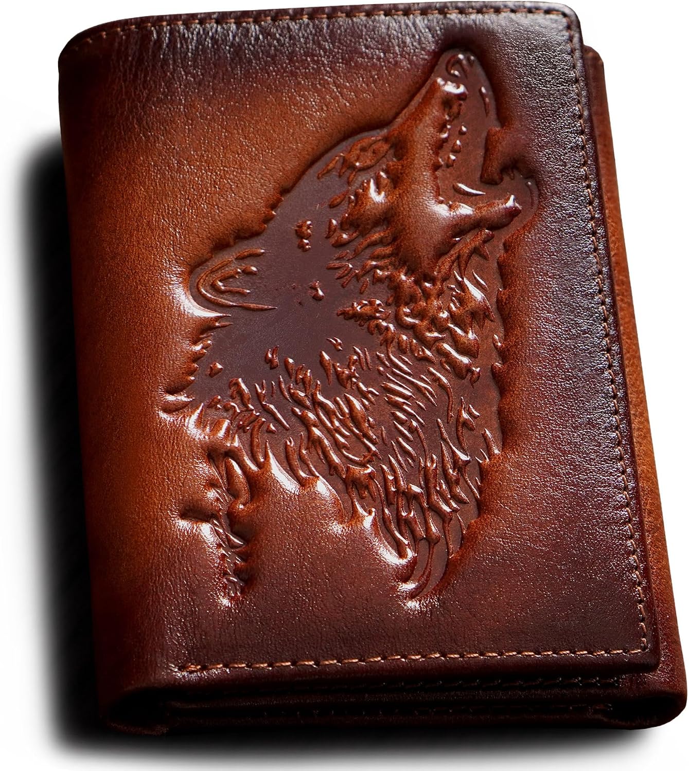 BILLETERA TRIFOLD PARA HOMBRE SKNEEPHATE CUERO CON BLOQUEO RFID MARRÓN - 1