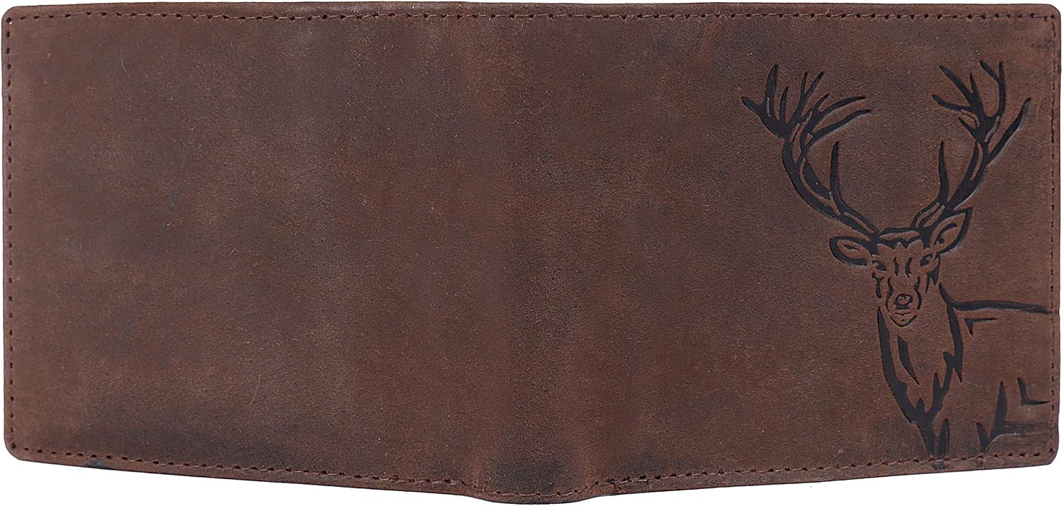 BILLETERA PARA HOMBRE LONDON ALLEY ELK VINTAGE MARRÓN CON PROTECCIÓN RFID Y BOLSILLO PARA MONEDAS - 4
