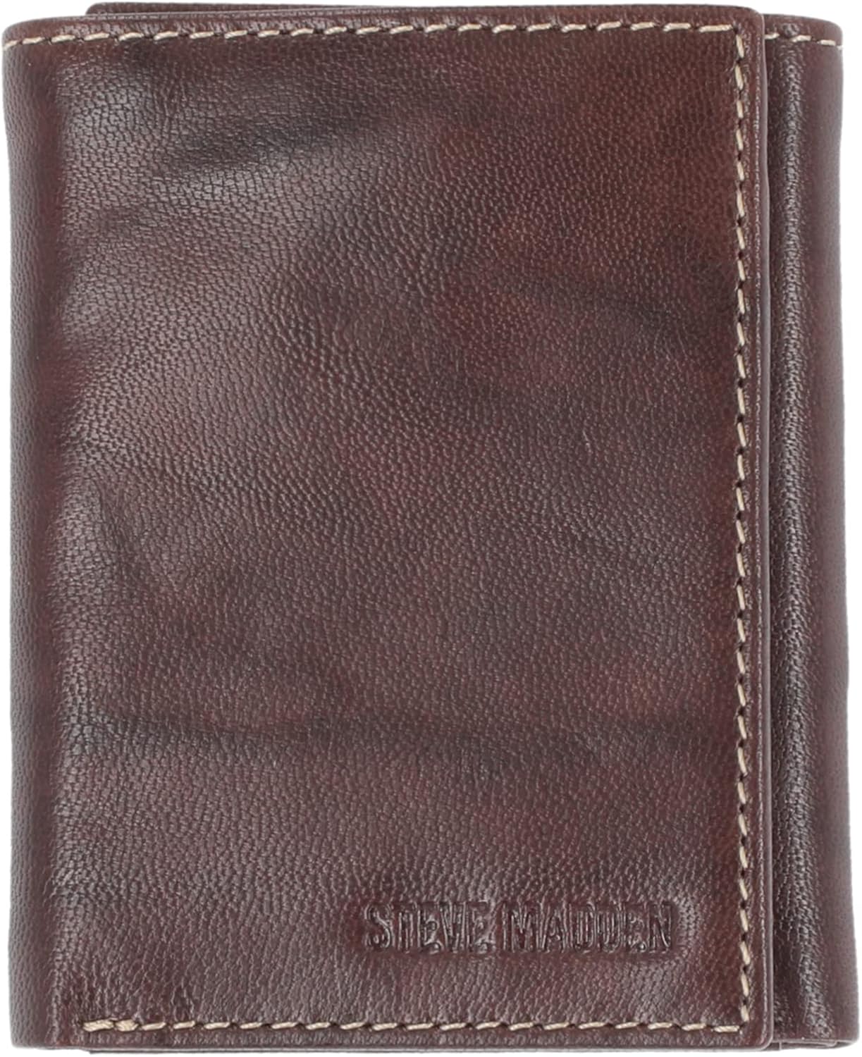 BILLETERA TRIFOLD PARA HOMBRE STEVE MADDEN CON VENTANA PARA ID Y RFID - 1