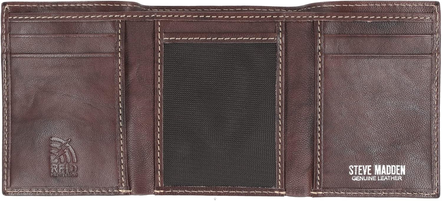 BILLETERA TRIFOLD PARA HOMBRE STEVE MADDEN CON VENTANA PARA ID Y RFID - 2
