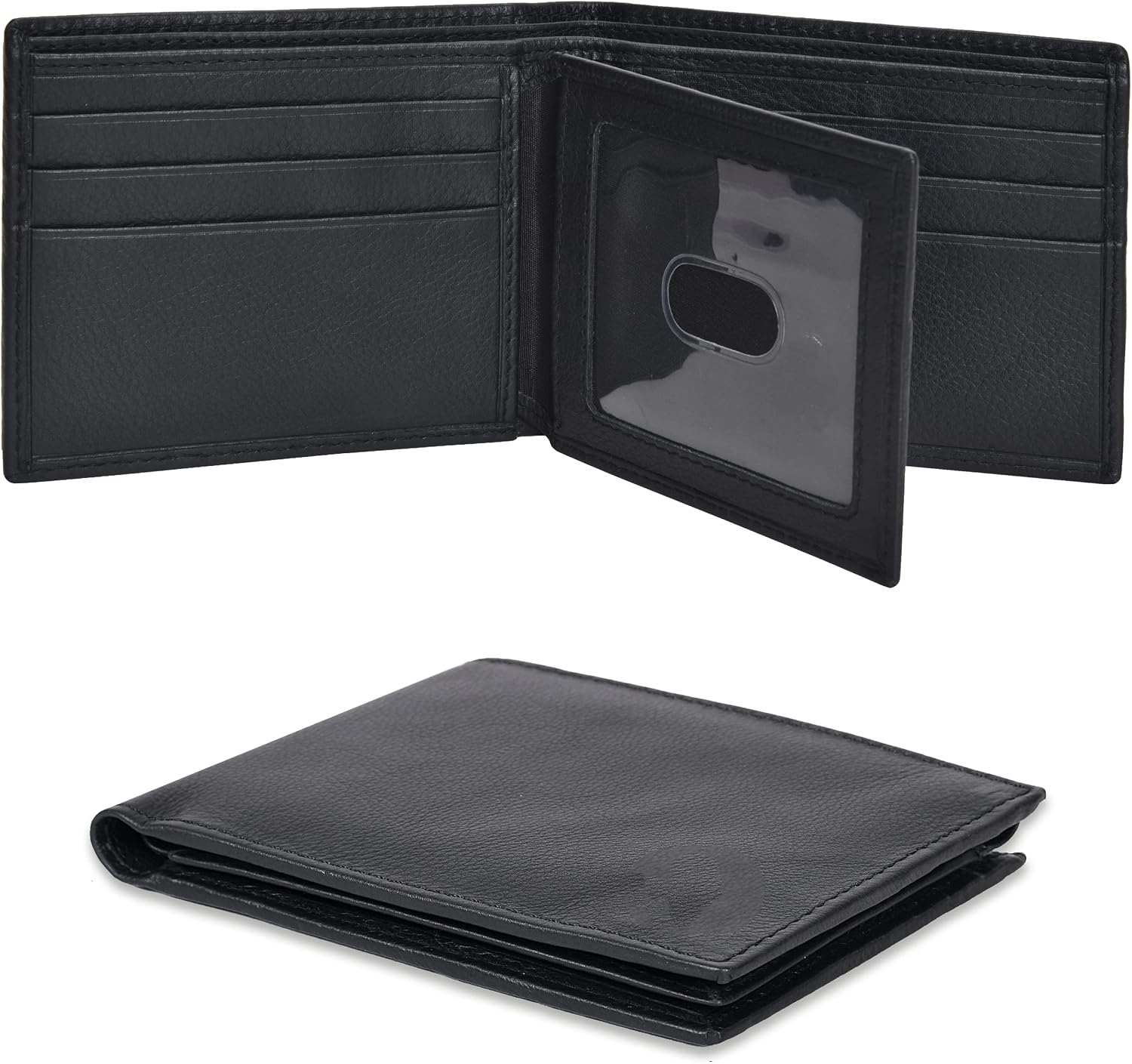 BILLETERA DE CUERO PARA HOMBRE OAK LEATHERS SLIM RFID BIFOLD COMPACTA GENUINA DE CUERO VACUNO - 1