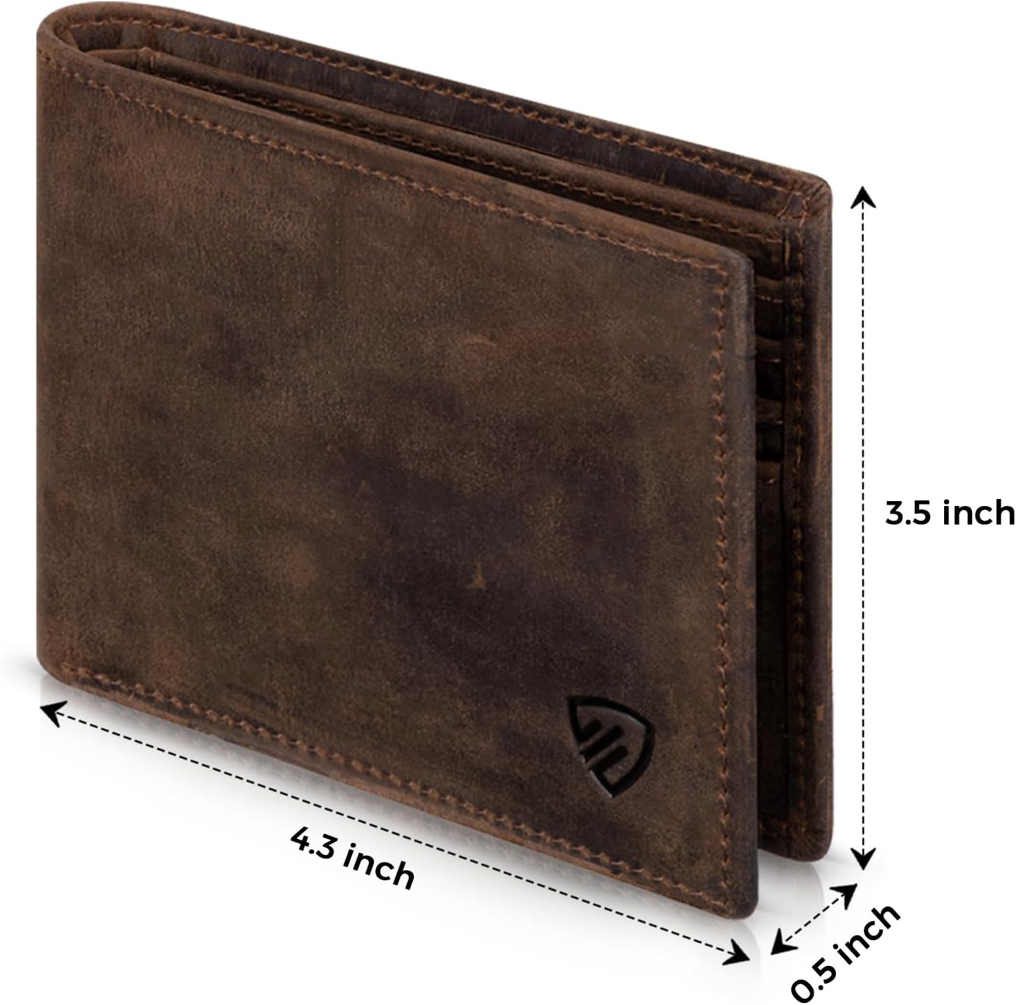 BILLETERA PARA HOMBRE RUNBOX SLIM BIFOLD DE CUERO GENUINO CON BLOQUEO RFID - 4