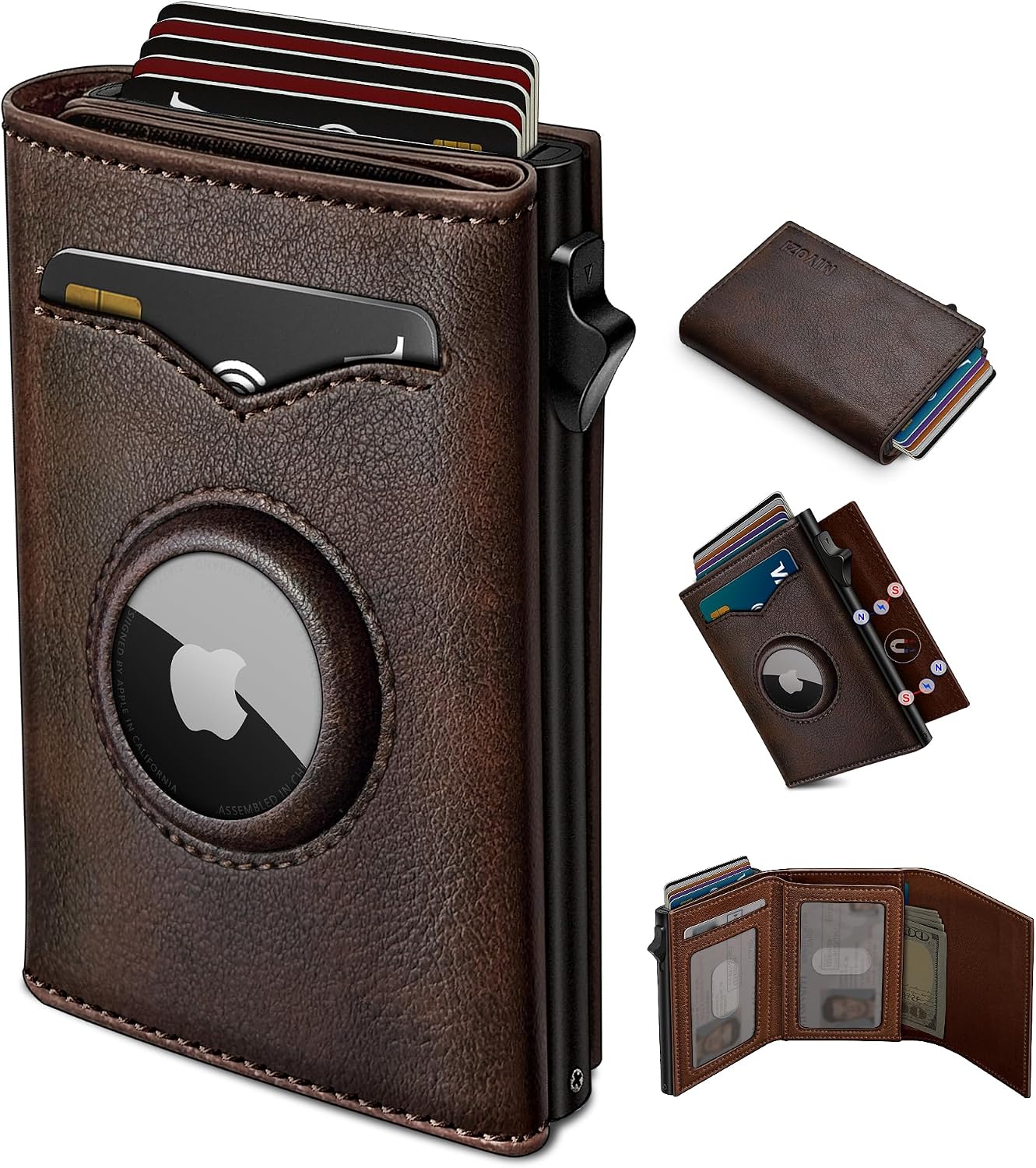 BILLETERA PARA HOMBRE MIYOZI CON RANURA PARA AIRTAG Y BLOQUEO RFID - 1