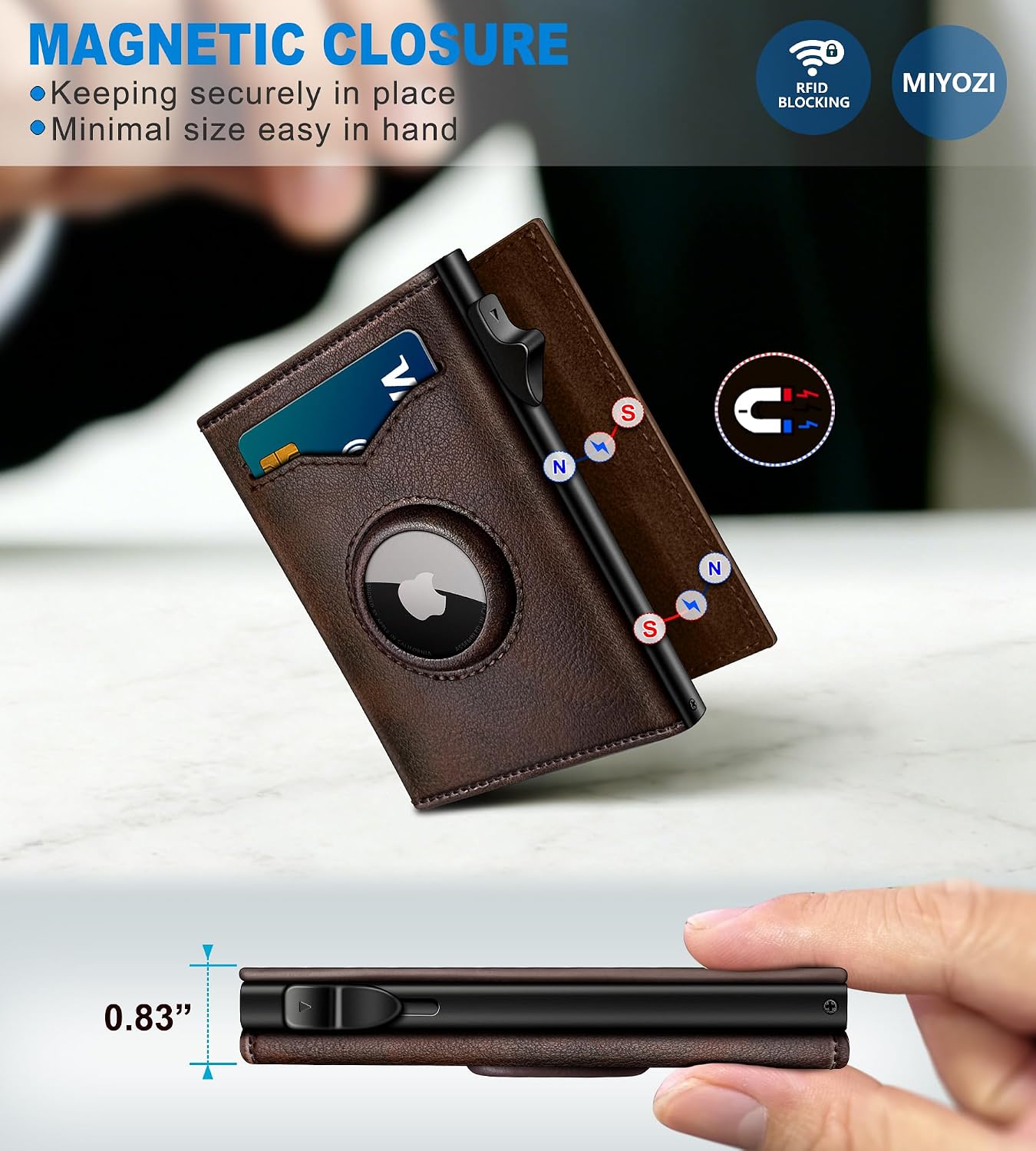 BILLETERA PARA HOMBRE MIYOZI CON RANURA PARA AIRTAG Y BLOQUEO RFID - 4