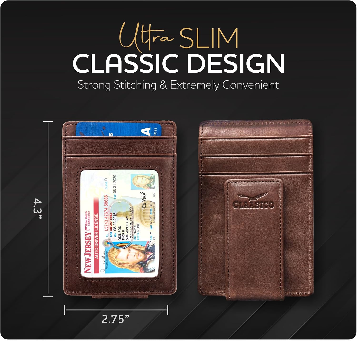 BILLETERA PARA HOMBRE CLAASICO CON CLIP MAGNÉTICO Y BLOQUEO RFID - 5