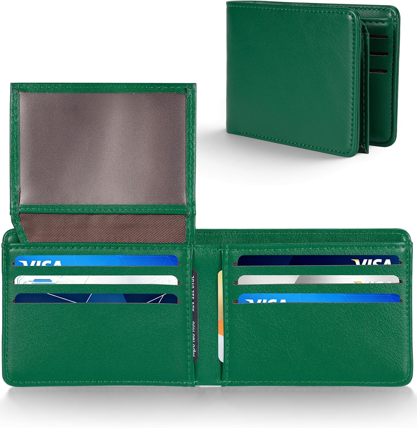 BILLETERA PARA HOMBRE GNDR BIFOLD VERDE ACEITUNA CON BLOQUEO RFID Y DISEÑO SLIM - 1
