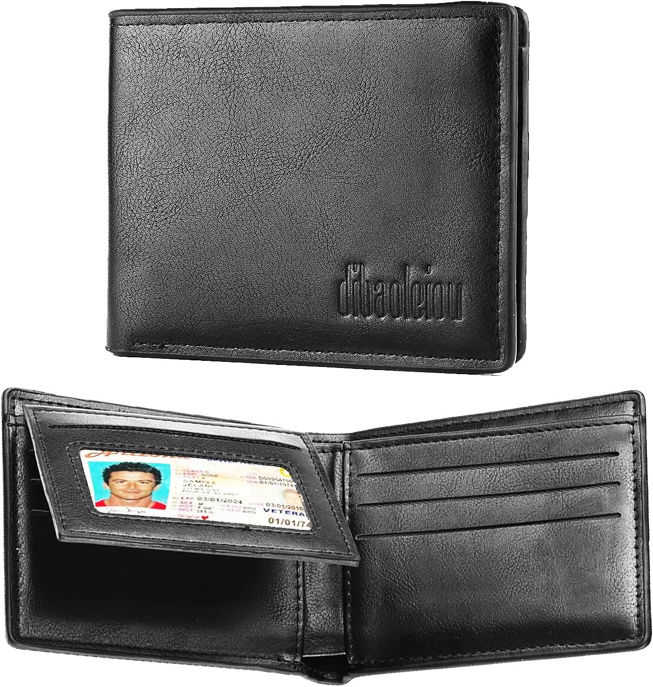 BILLETERA PARA HOMBRE SPDTECH DE CUERO CON BLOQUEO RFID Y VENTANA PARA ID - 1