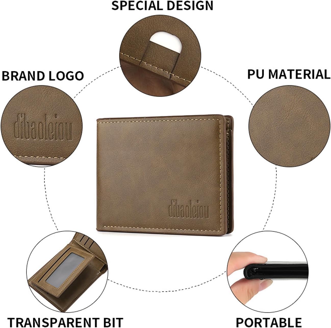BILLETERA PARA HOMBRE SPDTECH DE CUERO CON BLOQUEO RFID Y VENTANA PARA ID - 3