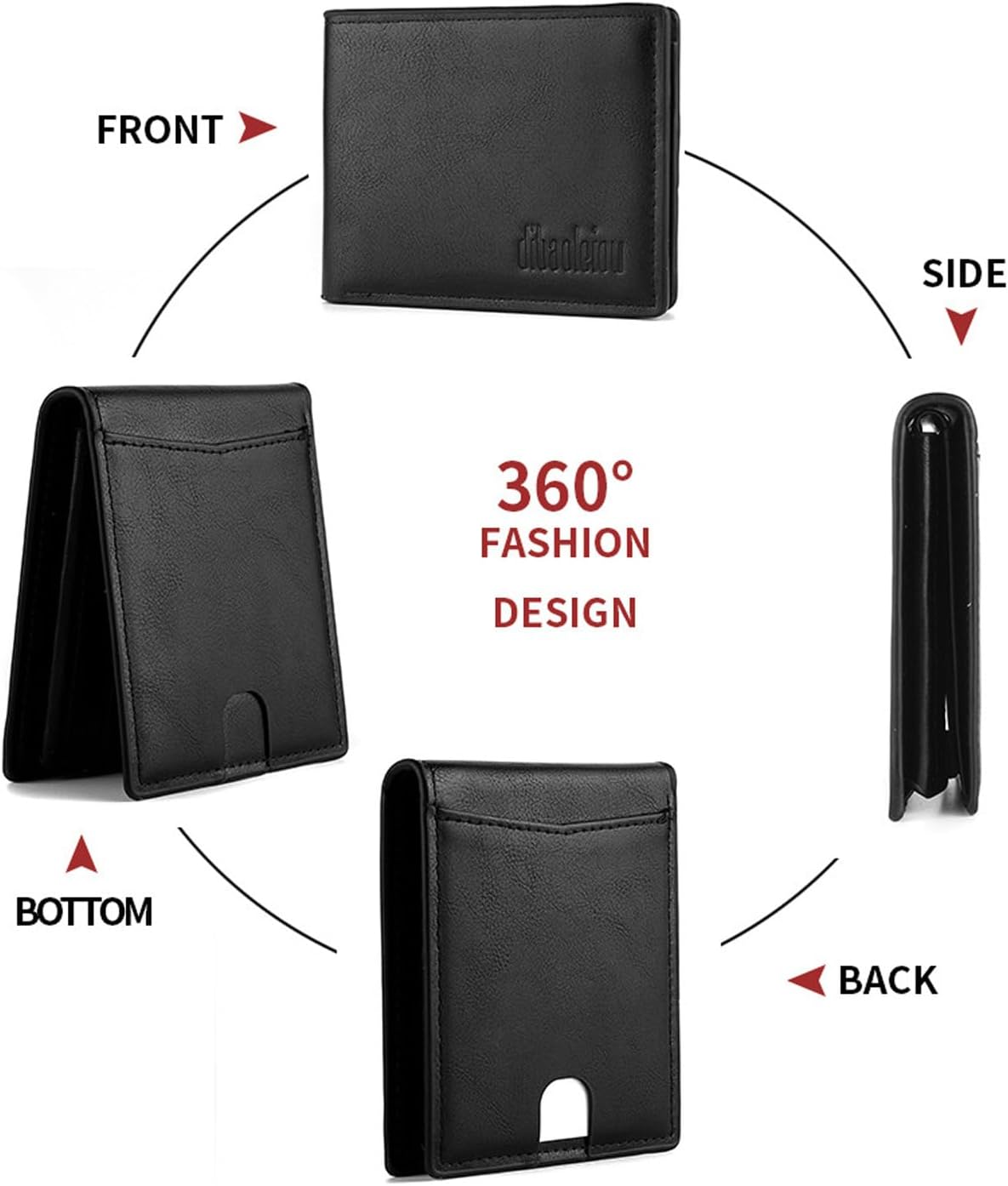 BILLETERA PARA HOMBRE SPDTECH DE CUERO CON BLOQUEO RFID Y VENTANA PARA ID - 5