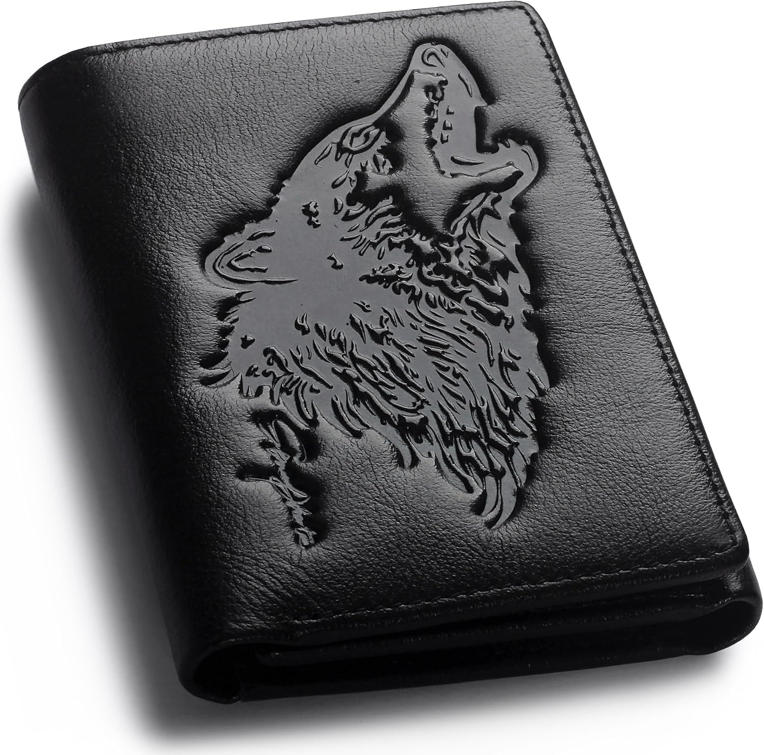 BILLETERA TRIFOLD PARA HOMBRE SKNEEPHATE CUERO CON BLOQUEO RFID NEGRA - 1