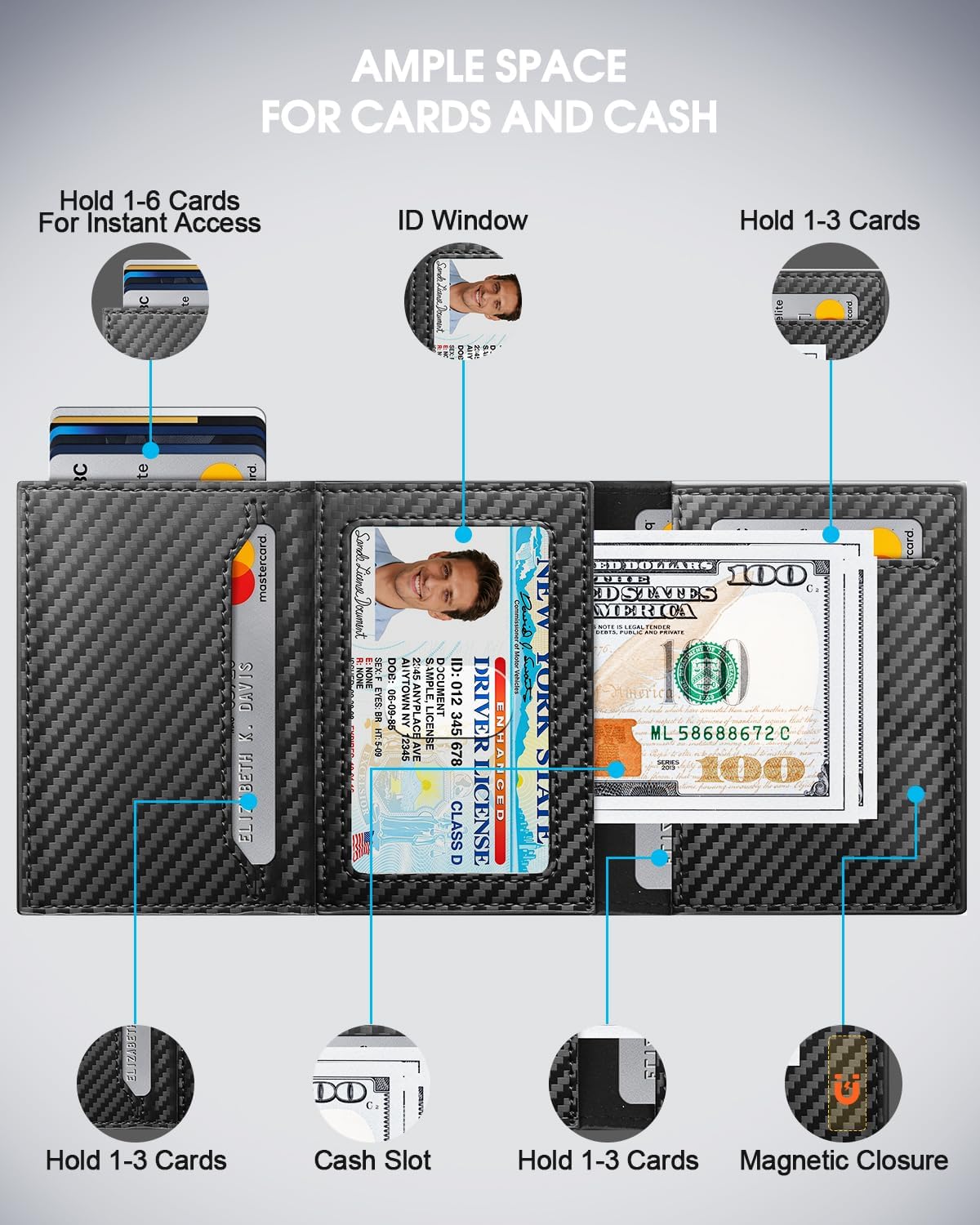 BILLETERA PARA HOMBRE GAOCHALE SMART POP UP CON BLOQUEO RFID - 2