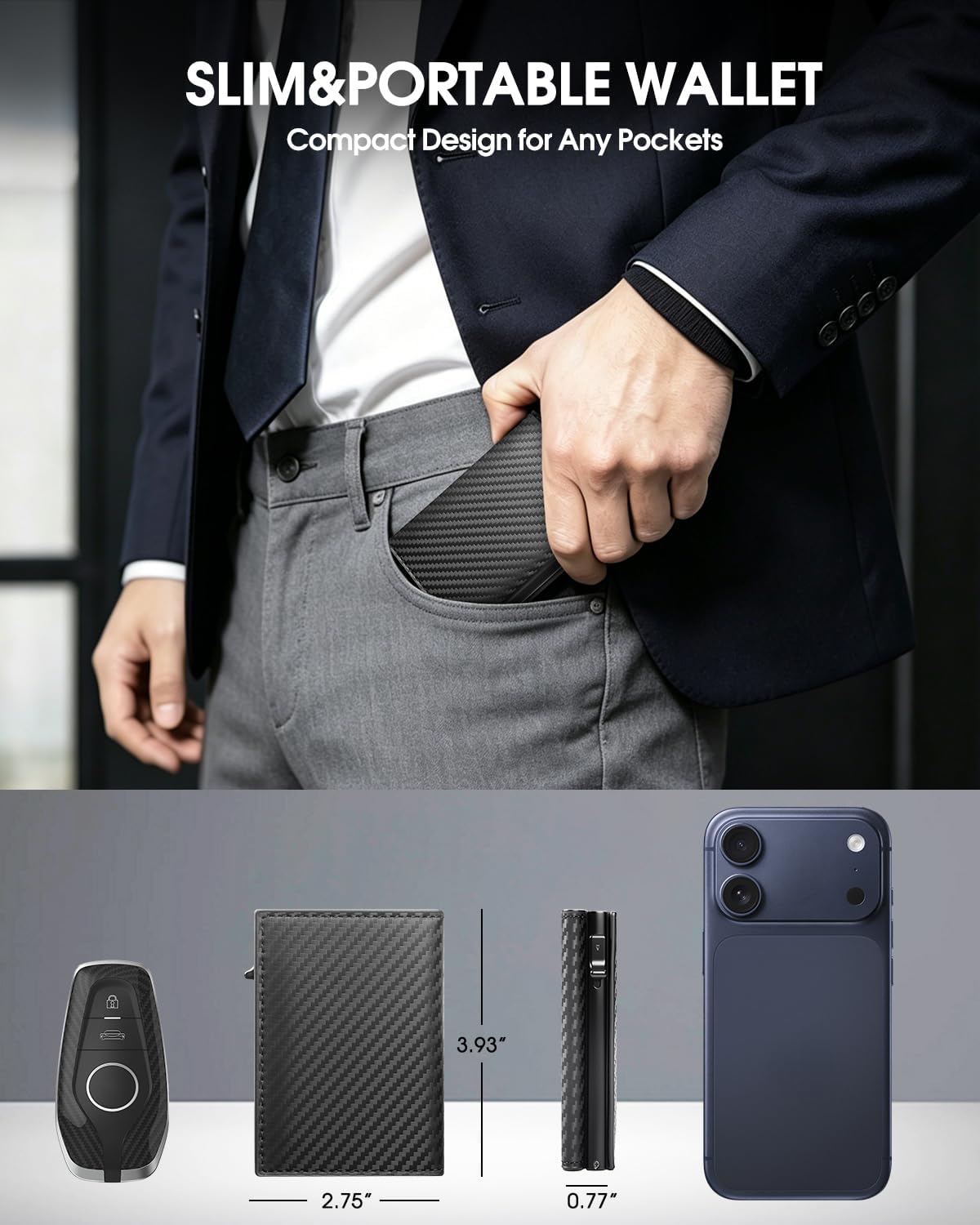 BILLETERA PARA HOMBRE GAOCHALE SMART POP UP CON BLOQUEO RFID - 5