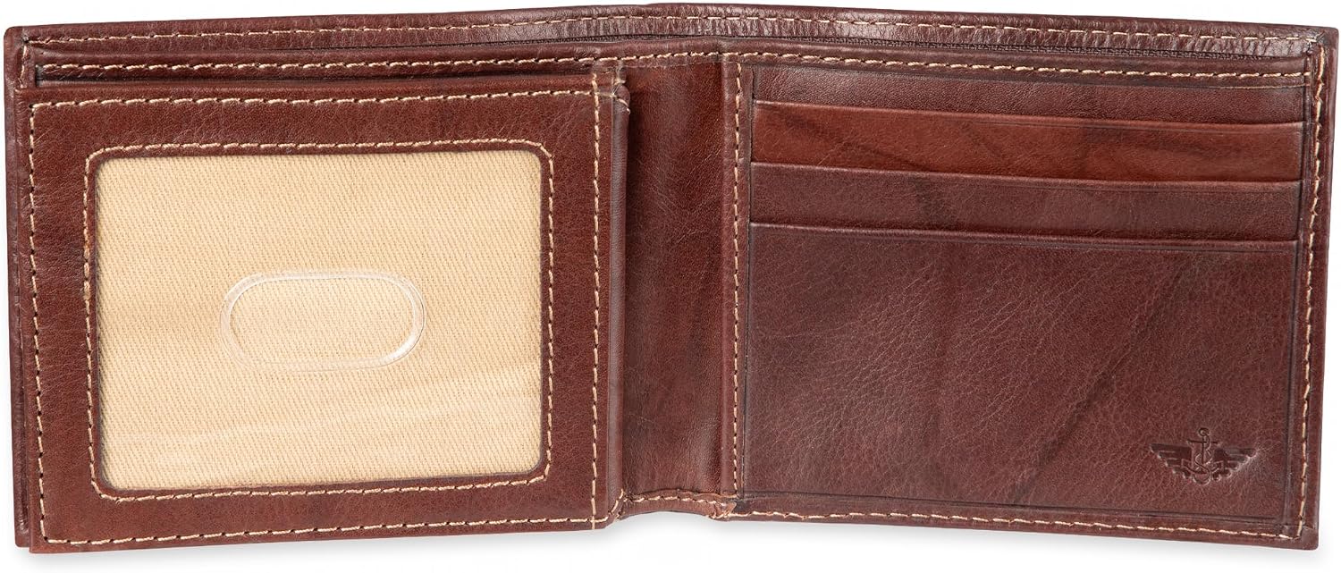 BILLETERA PARA HOMBRE DOCKERS DE CUERO CON BLOQUEO RFID CAPACIDAD EXTRA MARRÓN TALLA ÚNICA - 4
