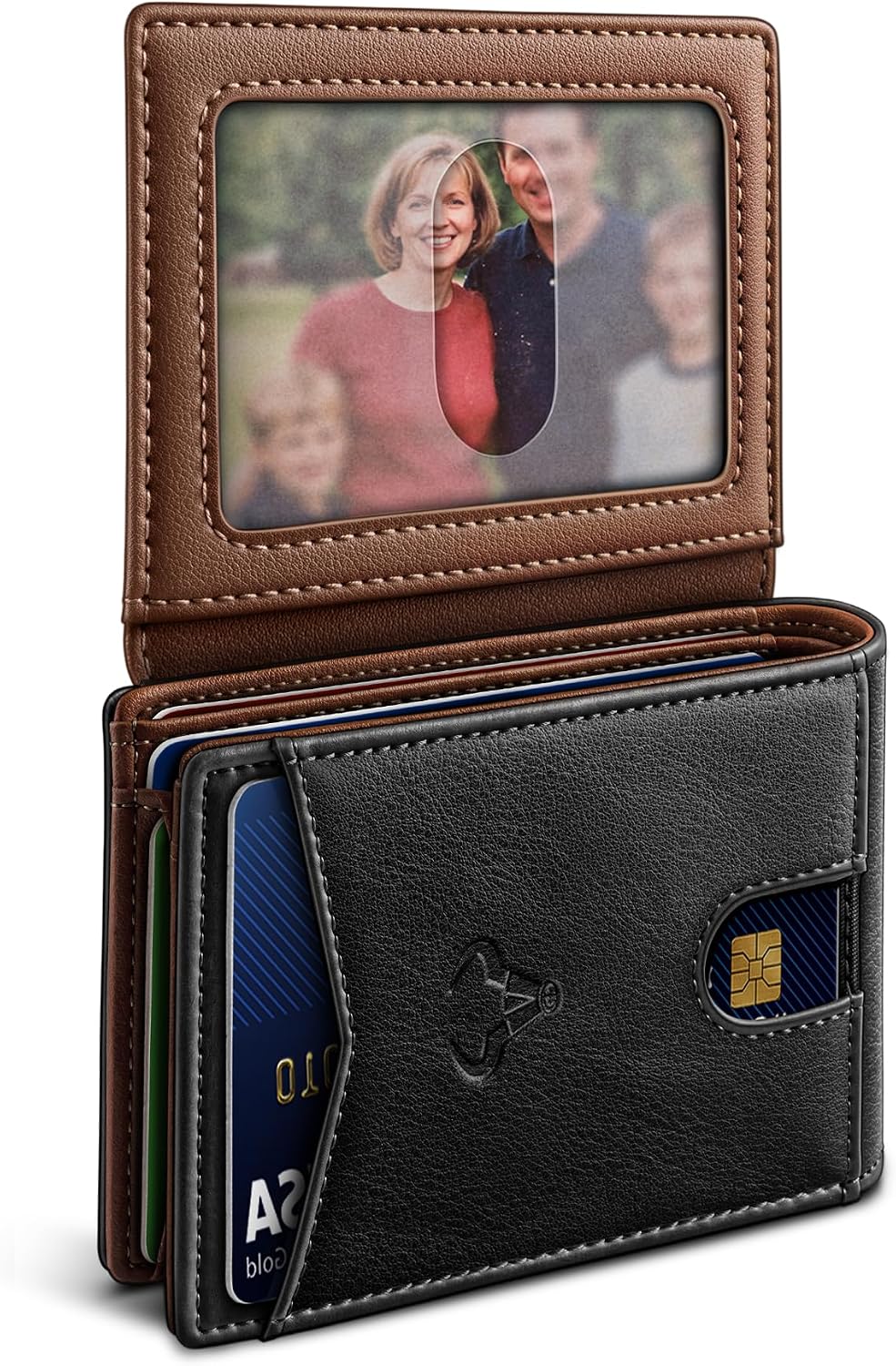 BILLETERA PARA HOMBRE BULLIANT SLIM DE CUERO PARA 11 TARJETAS - 1