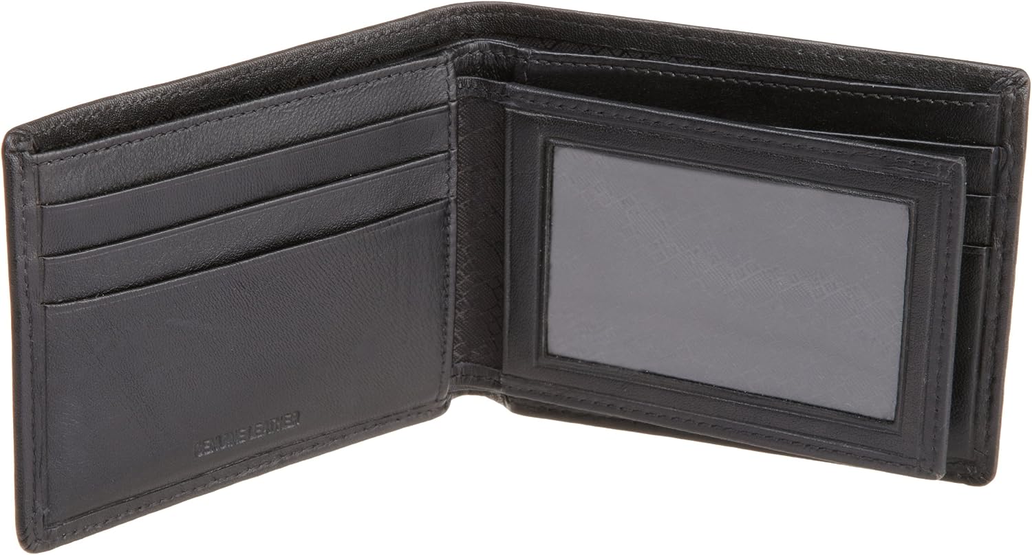 BILLETERA PARA HOMBRE PERRY ELLIS PARK AVENUE DE CUERO 100% CON PORTA PASAPORTE NEGRA - 4