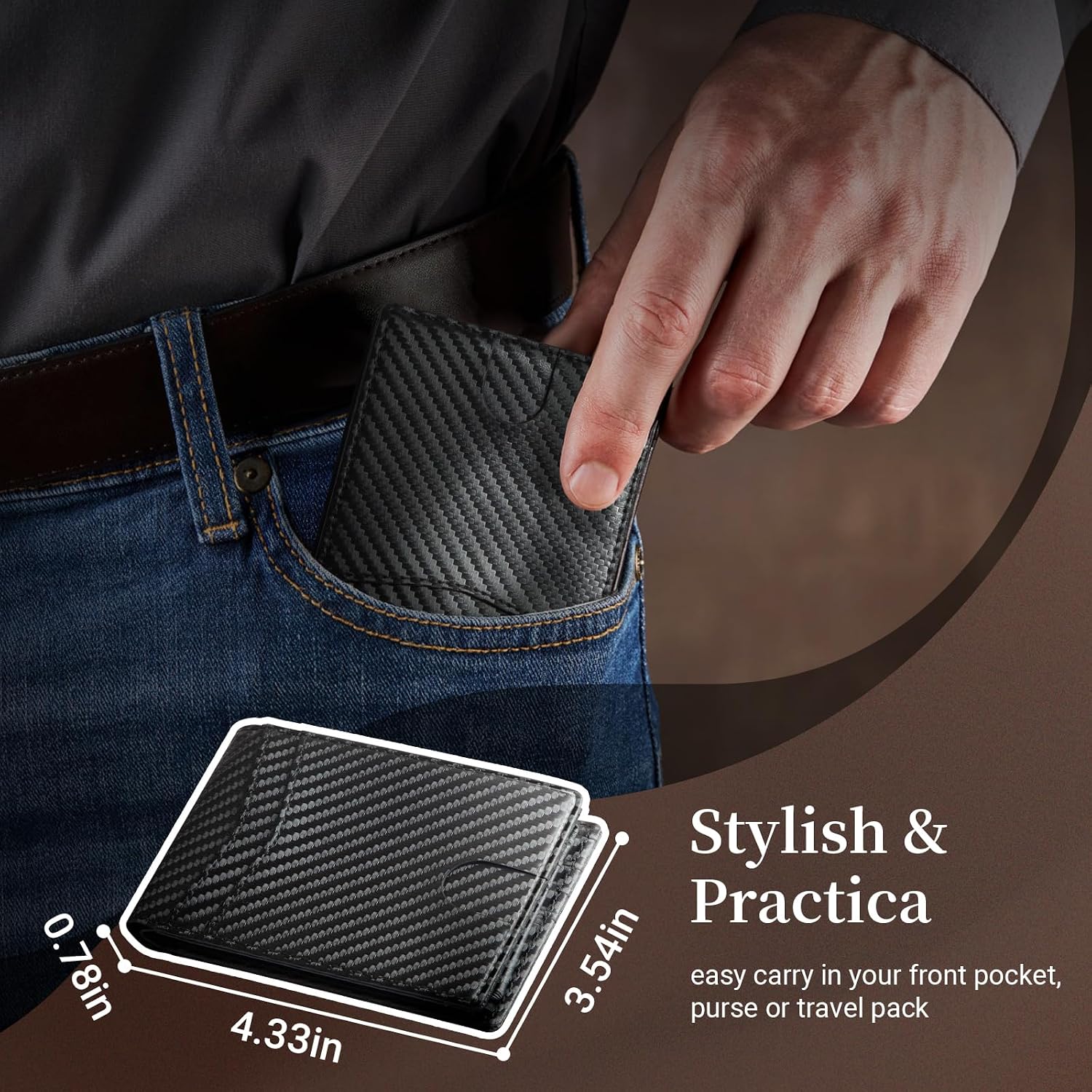 BILLETERA GNDR PARA HOMBRE DE CUERO CON BLOQUEO RFID NEGRA - 3