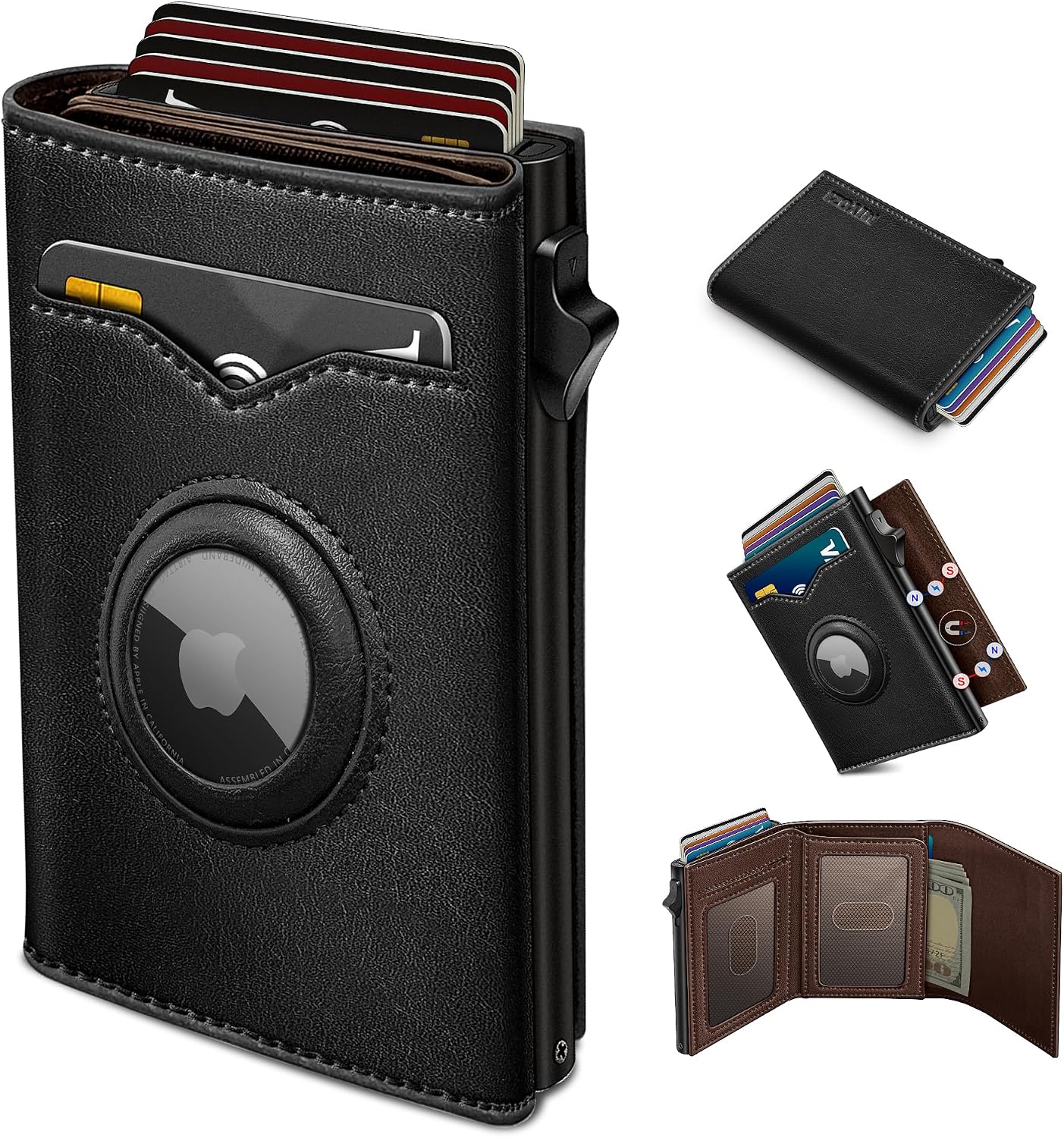 BILLETERA PARA HOMBRE MIYOZI CON COMPARTIMENTO PARA AIRTAG Y CIERRE MAGNÉTICO - 1