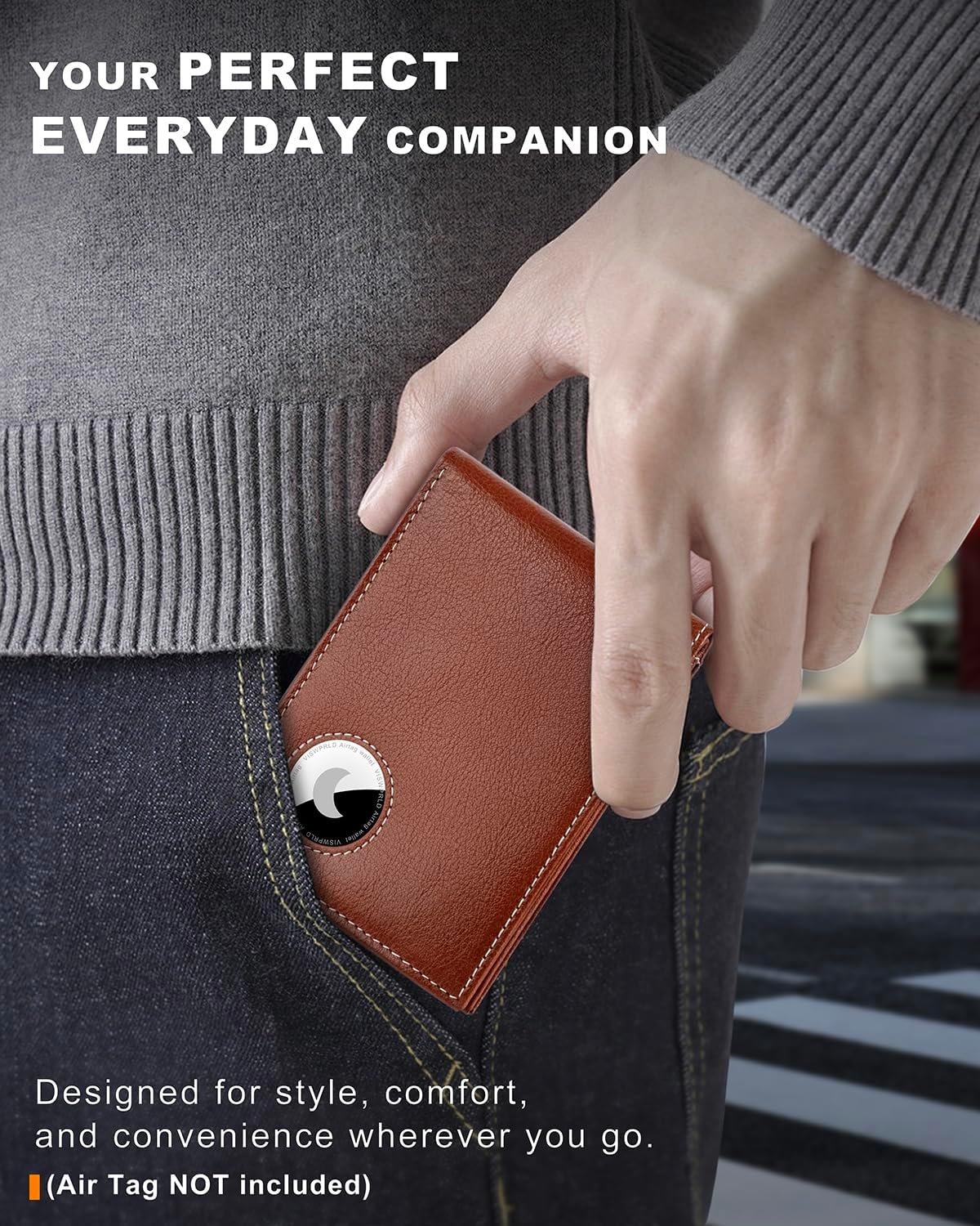 BILLETERA PARA HOMBRE VISWORLD DE CUERO FULL-GRAIN CON PORTA AIRTAG - 3