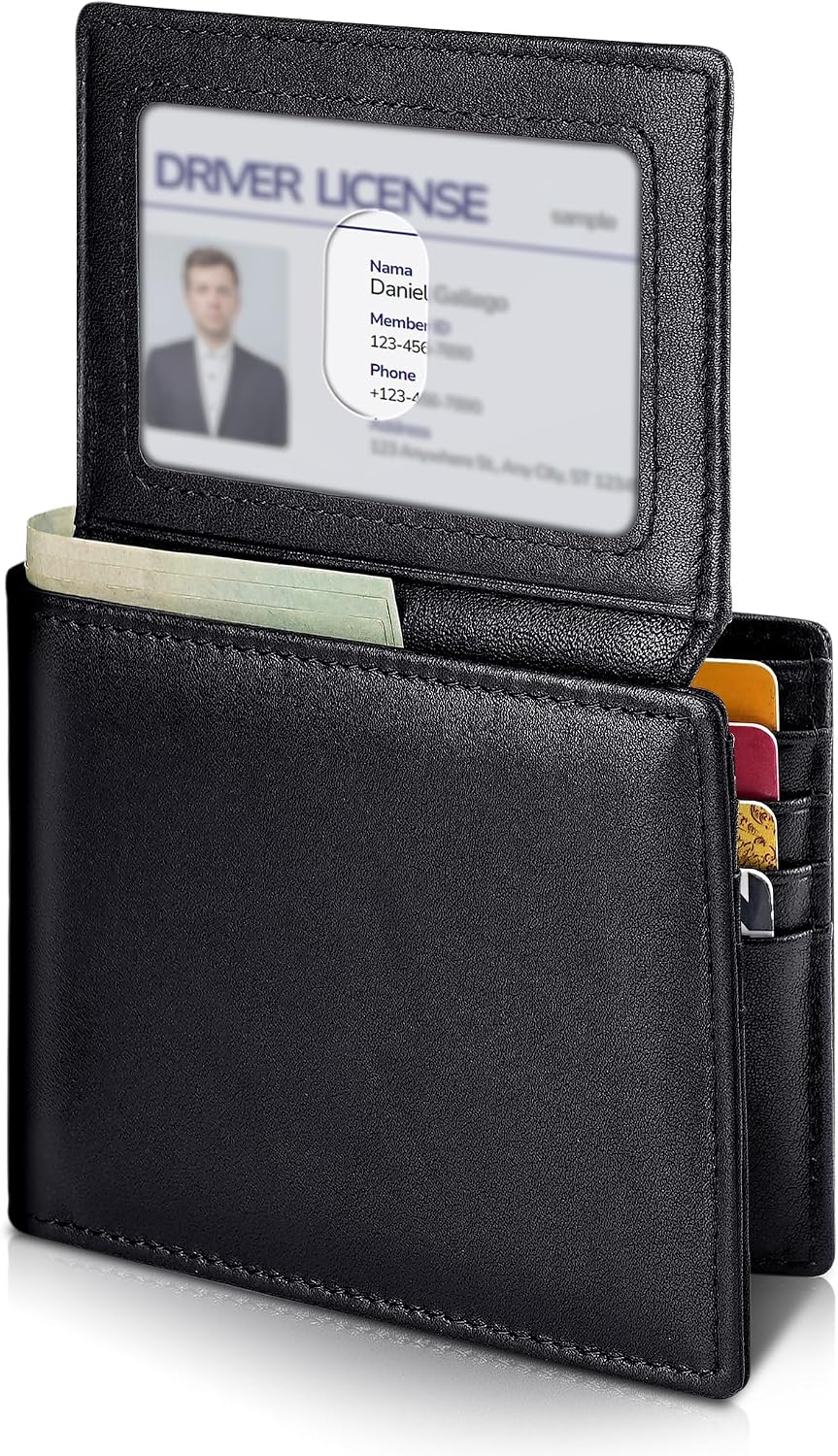 BILLETERA PARA HOMBRE ARTPAXY DE CUERO GENUINO CON BLOQUEO RFID Y 11 RANURAS PARA TARJETAS - 1
