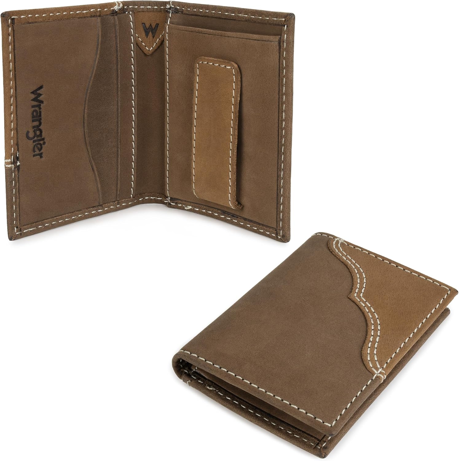 BILLETERA WRANGLER PARA HOMBRE MINI BIFOLD DE CUERO GENUINO CON ESTILO WESTERN RODEO - 2