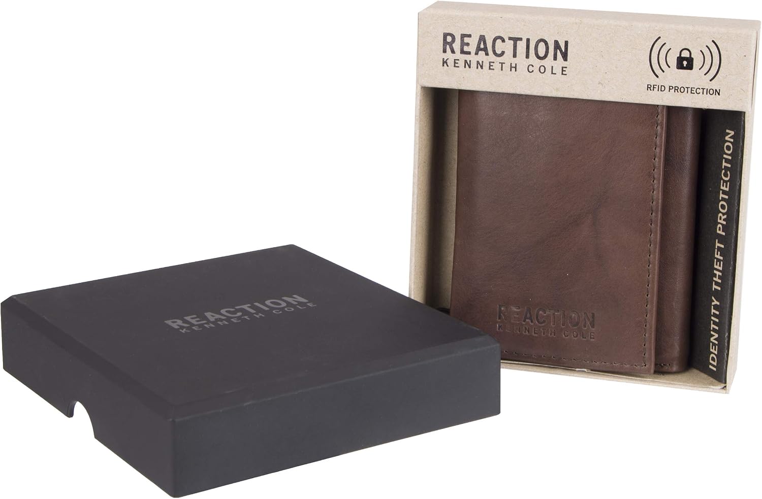 BILLETERA KENNETH COLE REACTION PARA HOMBRE CON BLOQUEO RFID, CUERO, MARRÓN, TALLA ÚNICA - 5