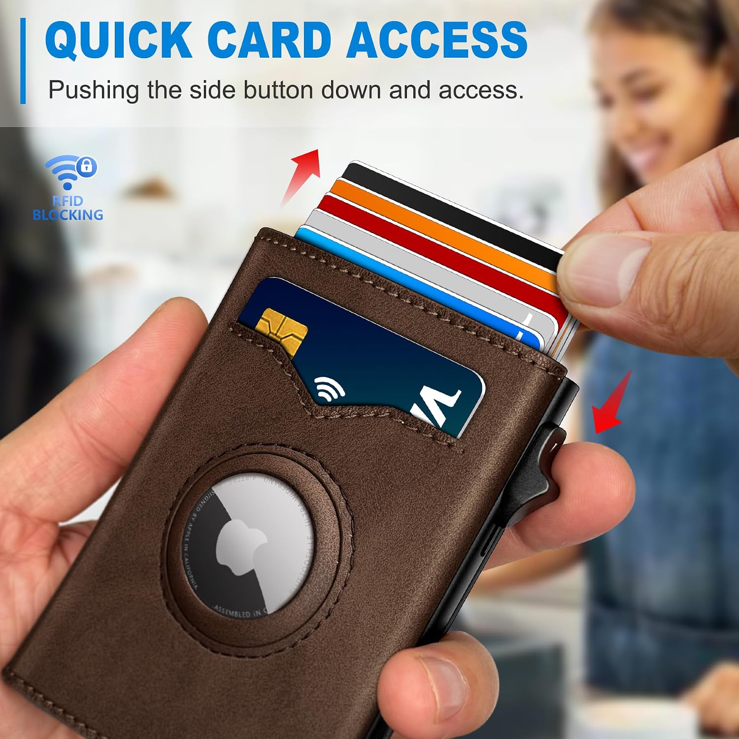 BILLETERA PARA HOMBRE MIYOZI TRIFOLD CON BLOQUEO RFID Y COMPARTIMENTO PARA AIRTAG - 5