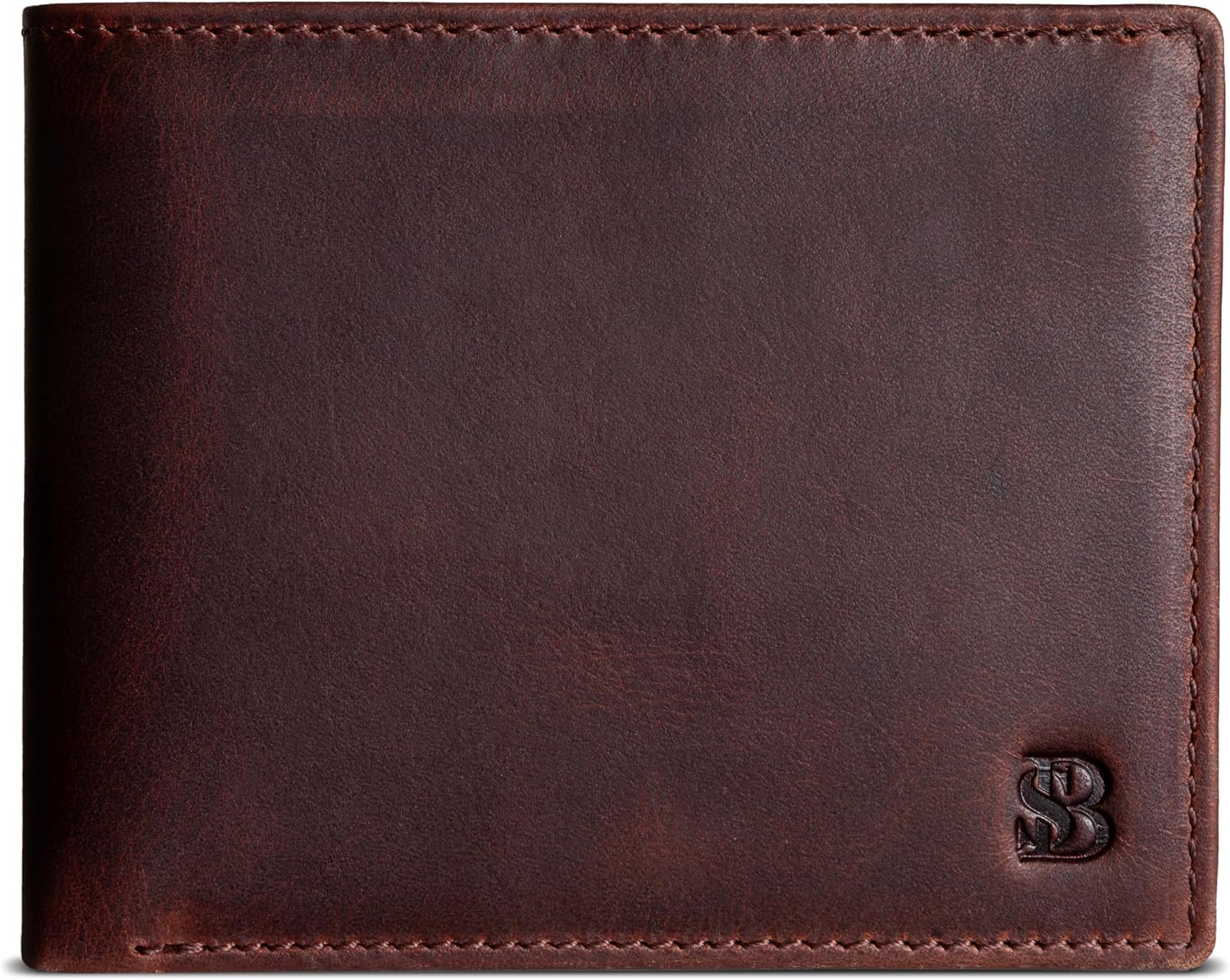 BILLETERA PARA HOMBRE SERMAN BRANDS DE CUERO FULL GRAIN CON BLOQUEO RFID Y ALTA CAPACIDAD - 1