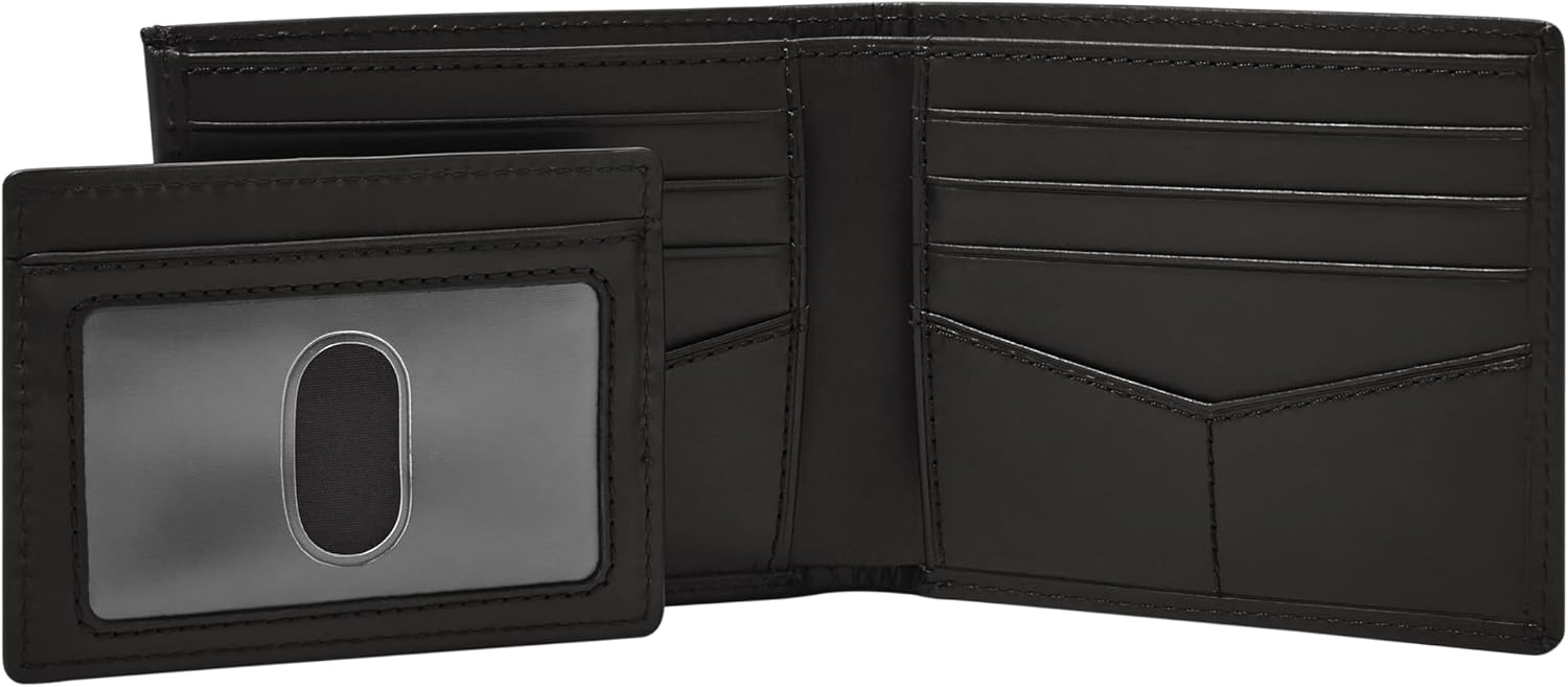 BILLETERA PARA HOMBRE FOSSIL DERRICK DE CUERO NEGRO CON PORTA TARJETAS REMOVIBLE - 5