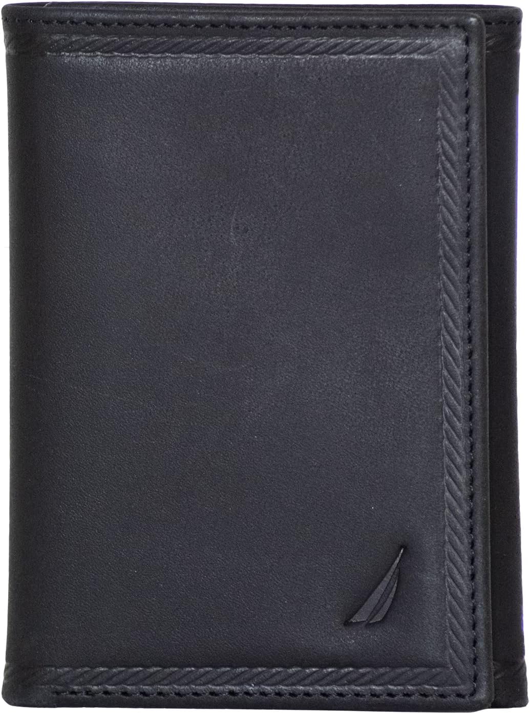 BILLETERA PARA HOMBRE NAUTICA TRIFOLD CON PROTECCIÓN RFID CUERO GENUINO - 1