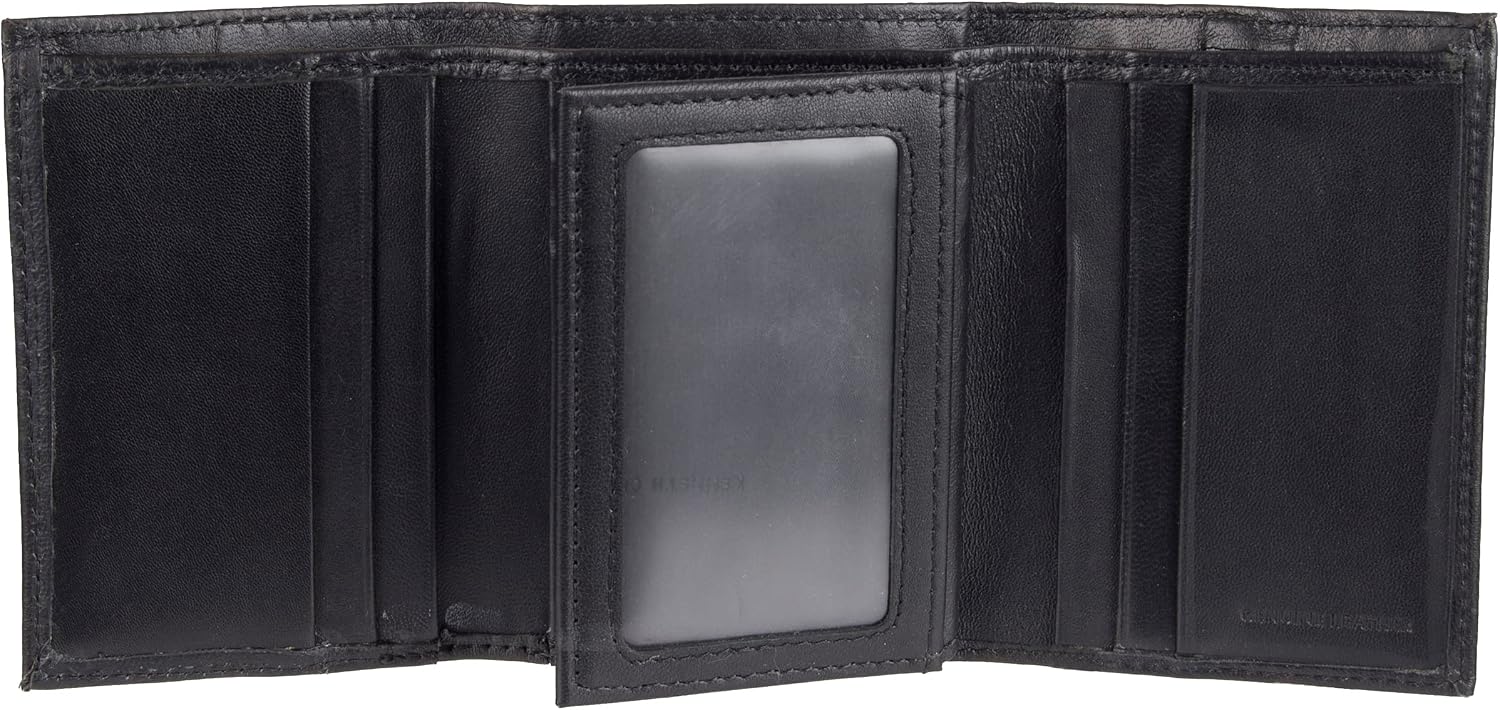 BILLETERA KENNETH COLE REACTION SLIM TRIFOLD DE CUERO CON BLOQUEO RFID NEGRO PLAQUE TALLA ÚNICA - 3