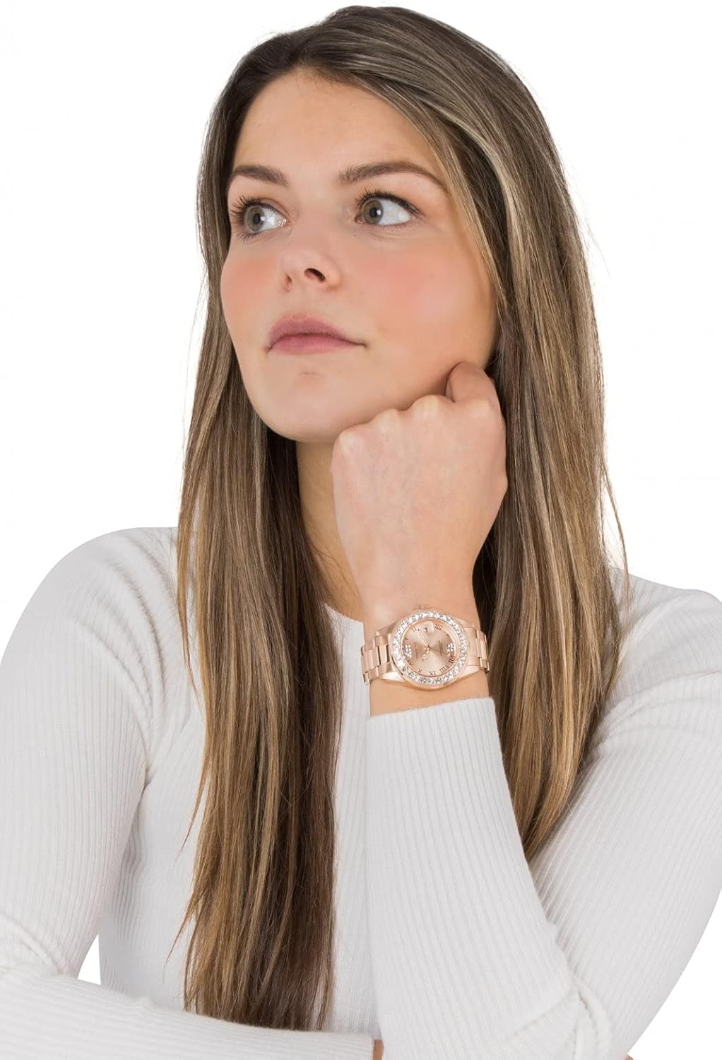 RELOJ DE PULSERA INVICTA PRO DIVER PARA MUJER ACERO INOXIDABLE CON DETALLES EN CRISTAL Y BAÑO IONIZADO 18K DORADO - 5