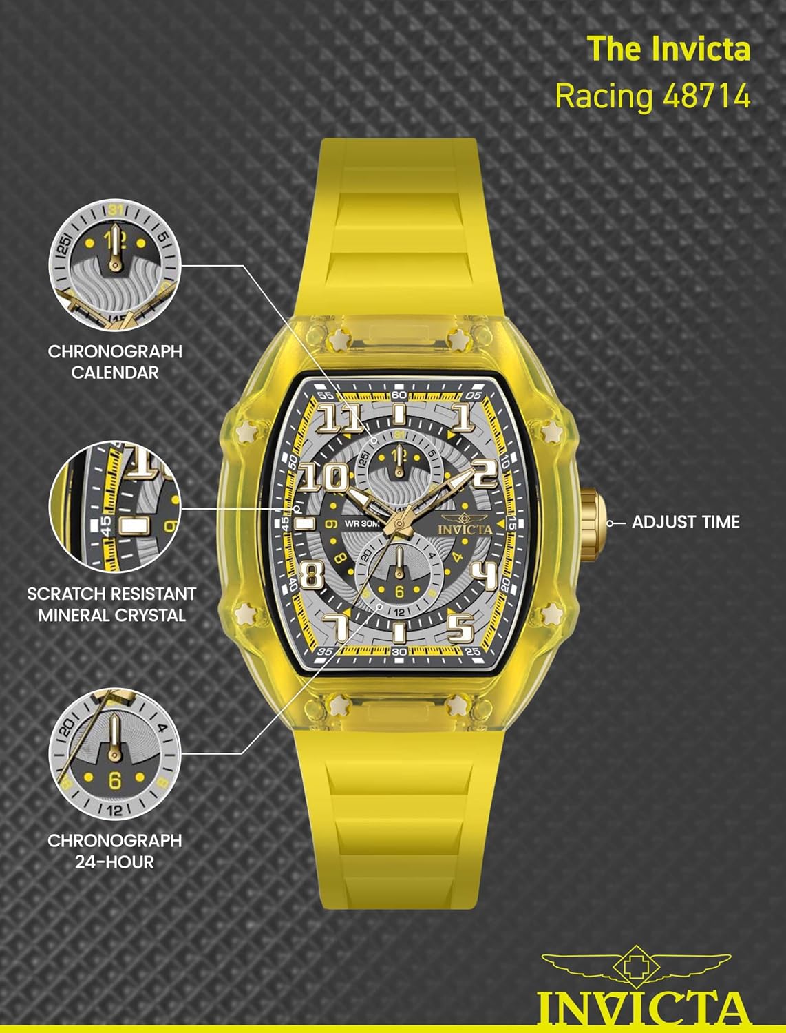 RELOJ DE PULSERA INVICTA RACING HOMBRE 48.5MM VH61 QUARTZ - 4