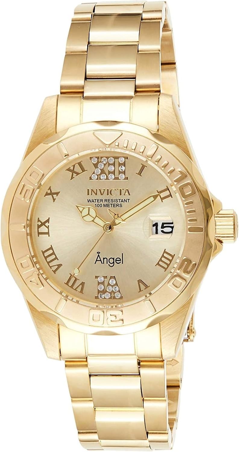 RELOJ DE PULSERA MUJER INVICTA ANGEL CUARZO ANALÓGICO ACERO INOXIDABLE DORADO Y PLATEADO 18 - 1
