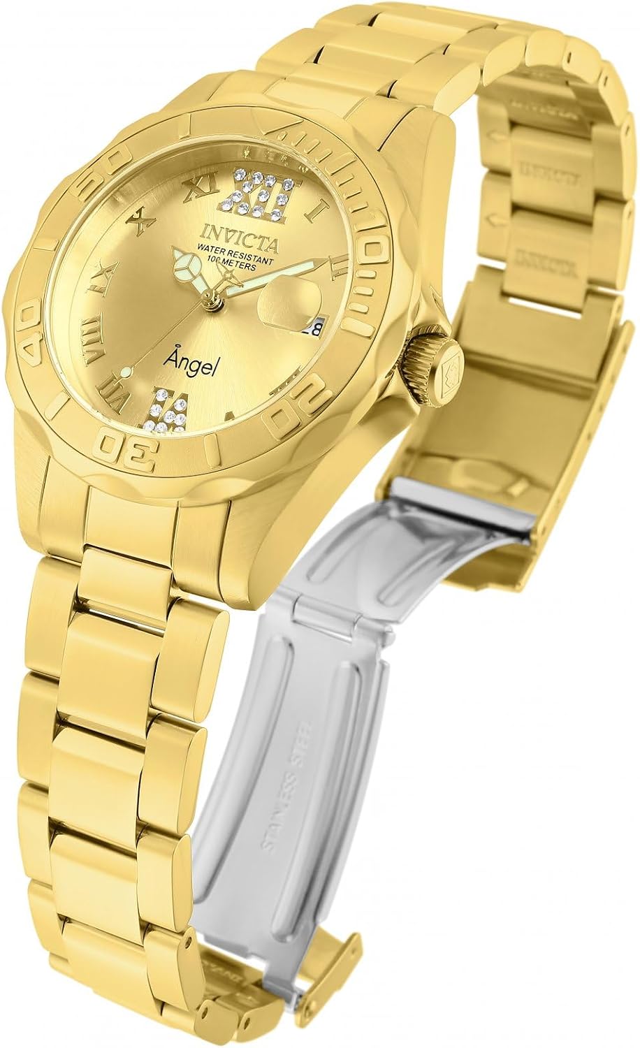 RELOJ DE PULSERA MUJER INVICTA ANGEL CUARZO ANALÓGICO ACERO INOXIDABLE DORADO Y PLATEADO 18 - 2