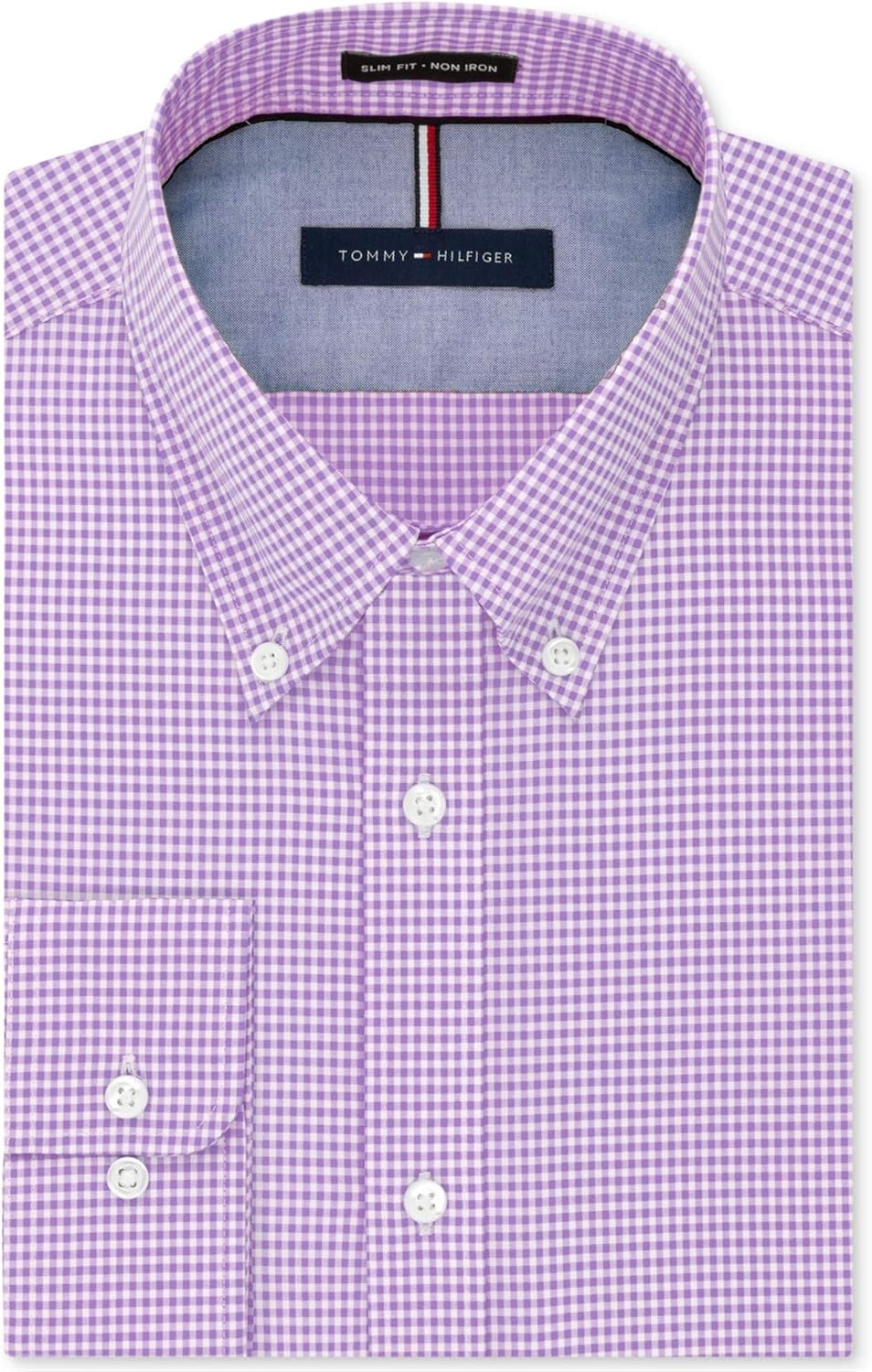CAMISA DE VESTIR PARA HOMBRE TOMMY HILFIGER SLIM FIT SIN PLANCHADO CUADRO VICHY - 3