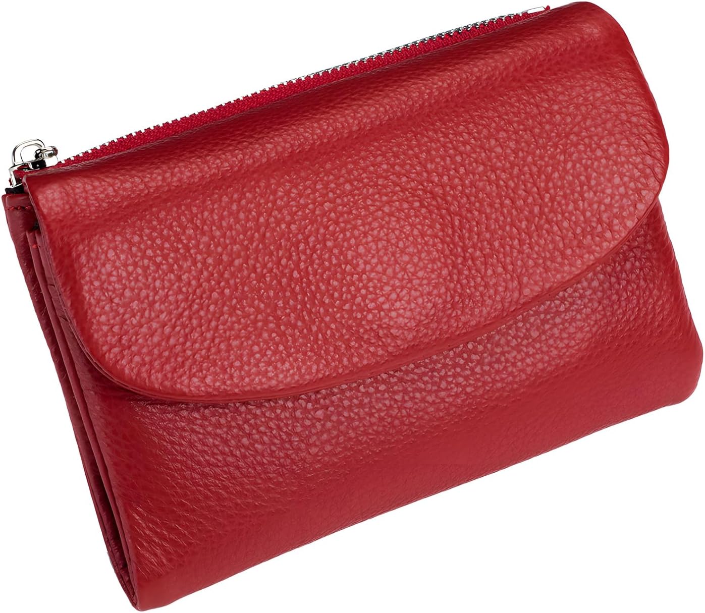 BILLETERA UNISEX DE CUERO PEBBLE, 13.5 CM CORTA CON MONEDERO Y PORTA TARJETAS - 1