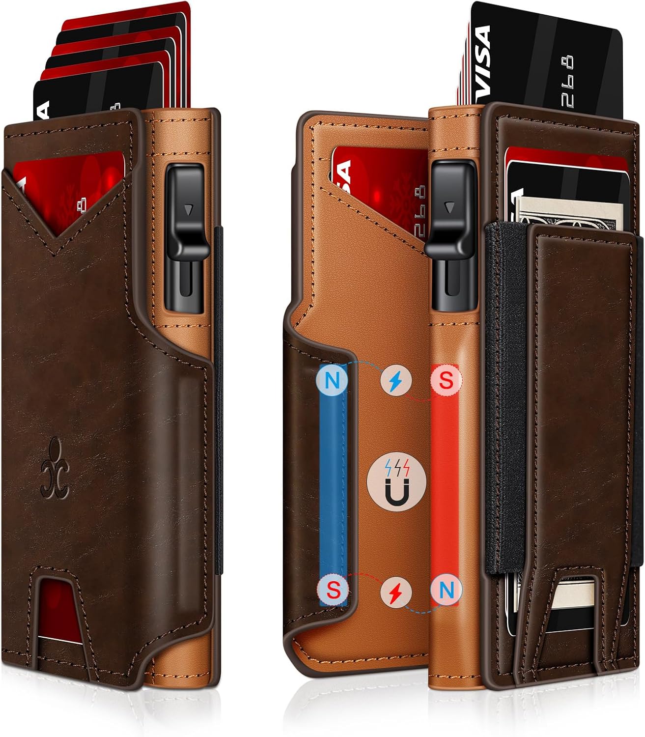 BILLETERA PARA HOMBRE SEMORID CON TARJETERO POP UP Y BLOQUEO RFID - 1