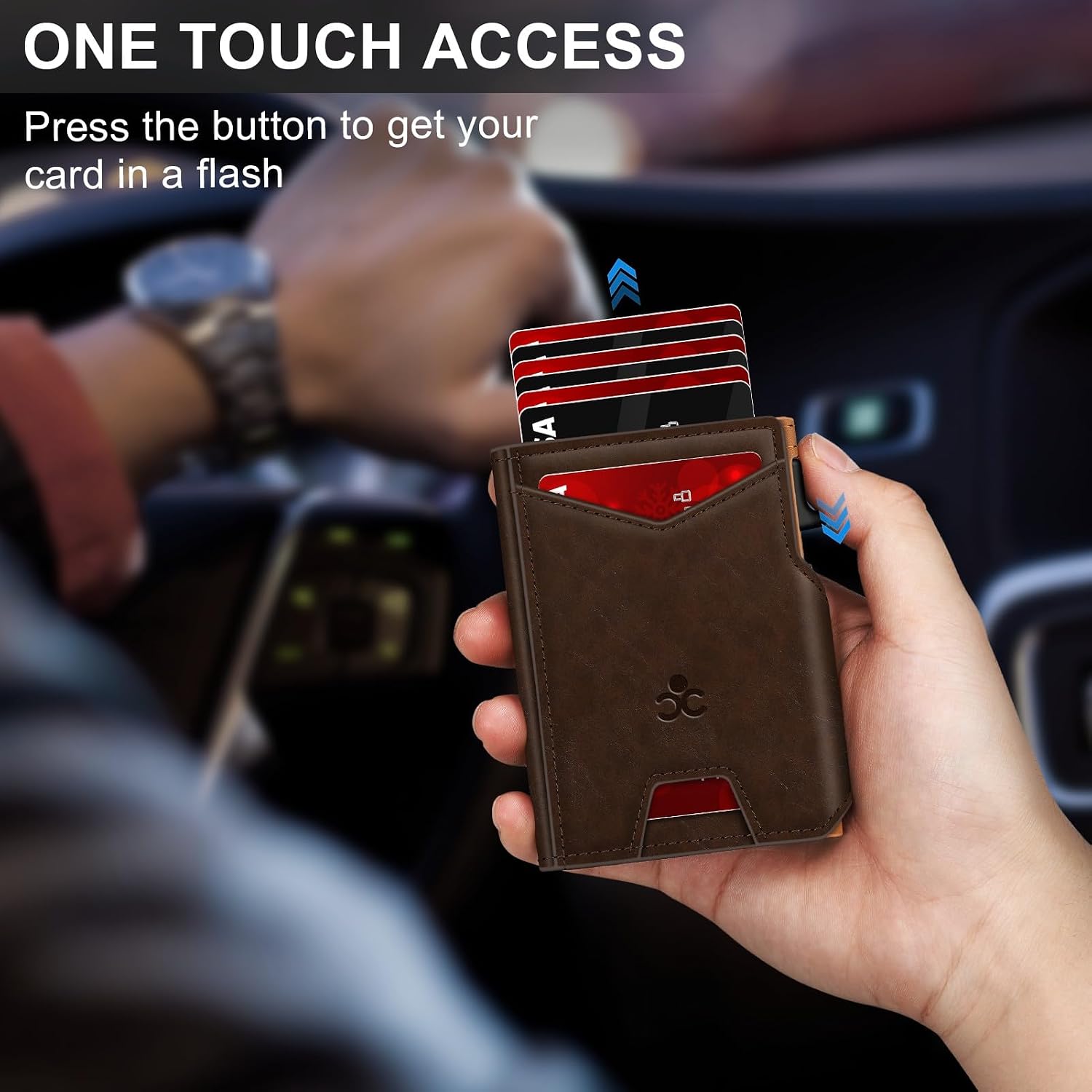 BILLETERA PARA HOMBRE SEMORID CON TARJETERO POP UP Y BLOQUEO RFID - 2
