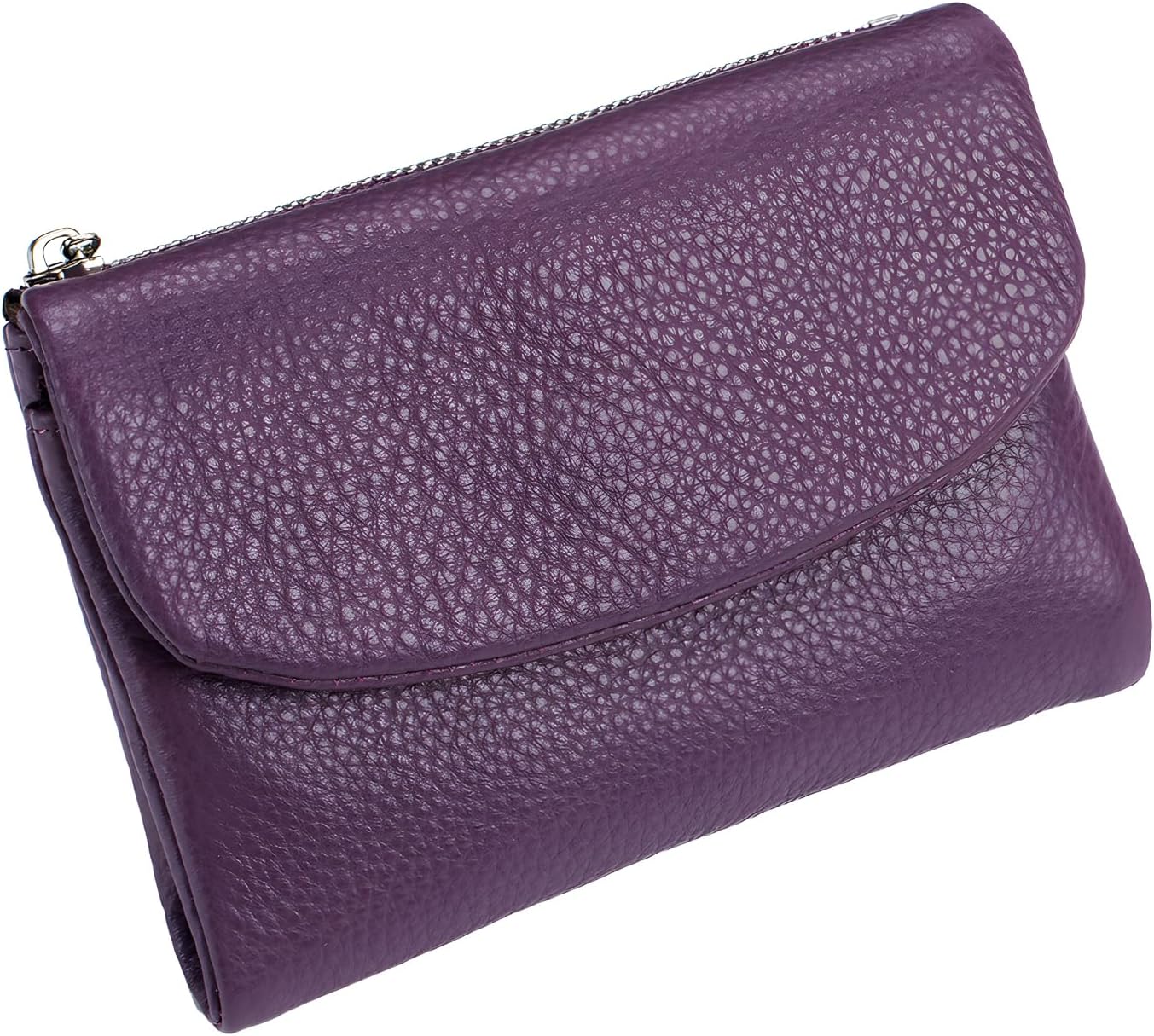 BILLETERA UNISEX ATLODAS DE CUERO PEBBLE 13.5 CM CORTA CON MONEDERO Y PORTA TARJETAS - 1
