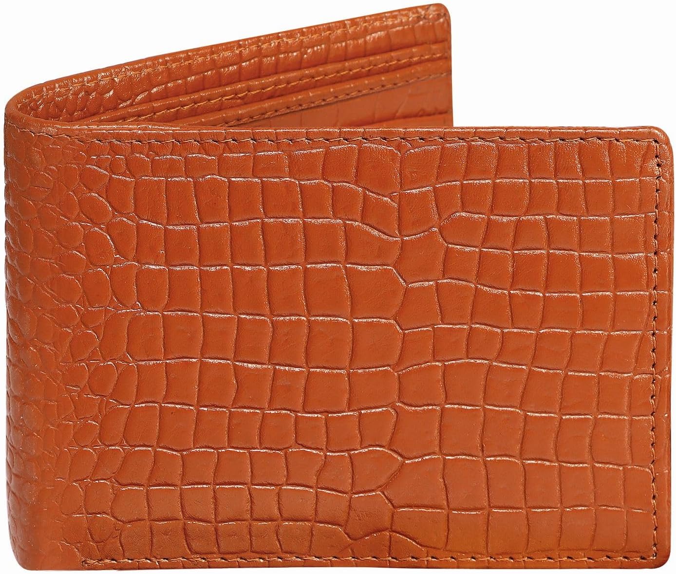 BILLETERA PARA HOMBRE BEAARIC DE CUERO GENUINO RFID BIFOLD CON 9 RANURAS PARA TARJETAS Y BOLSILLO PARA MONEDAS TAN - 1
