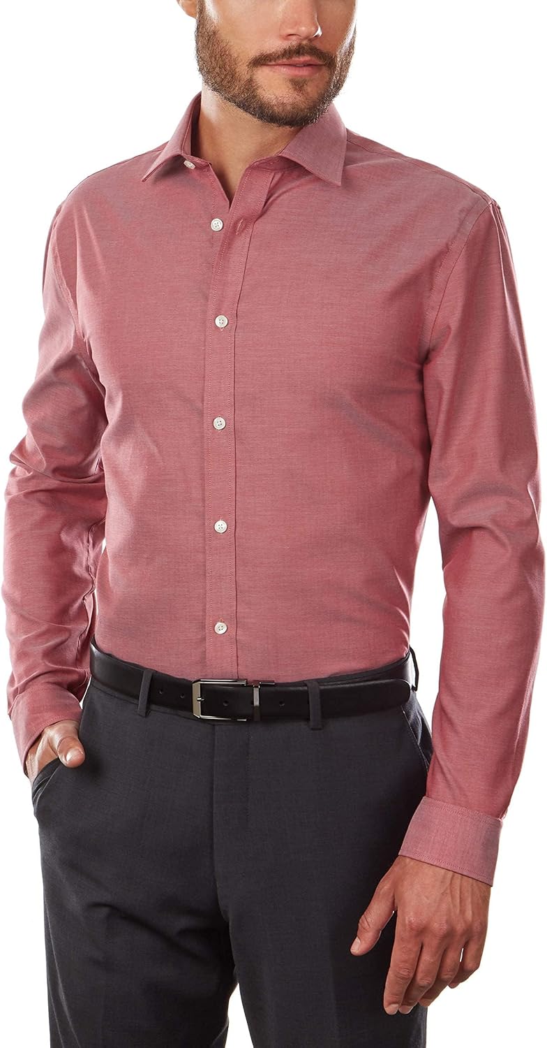 CAMISA PARA HOMBRE TOMMY HILFIGER SLIM FIT SIN PLANCHADO COLOR CAYENA - 1