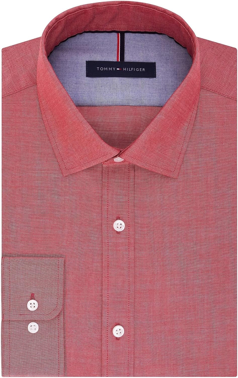 CAMISA PARA HOMBRE TOMMY HILFIGER SLIM FIT SIN PLANCHADO COLOR CAYENA - 3